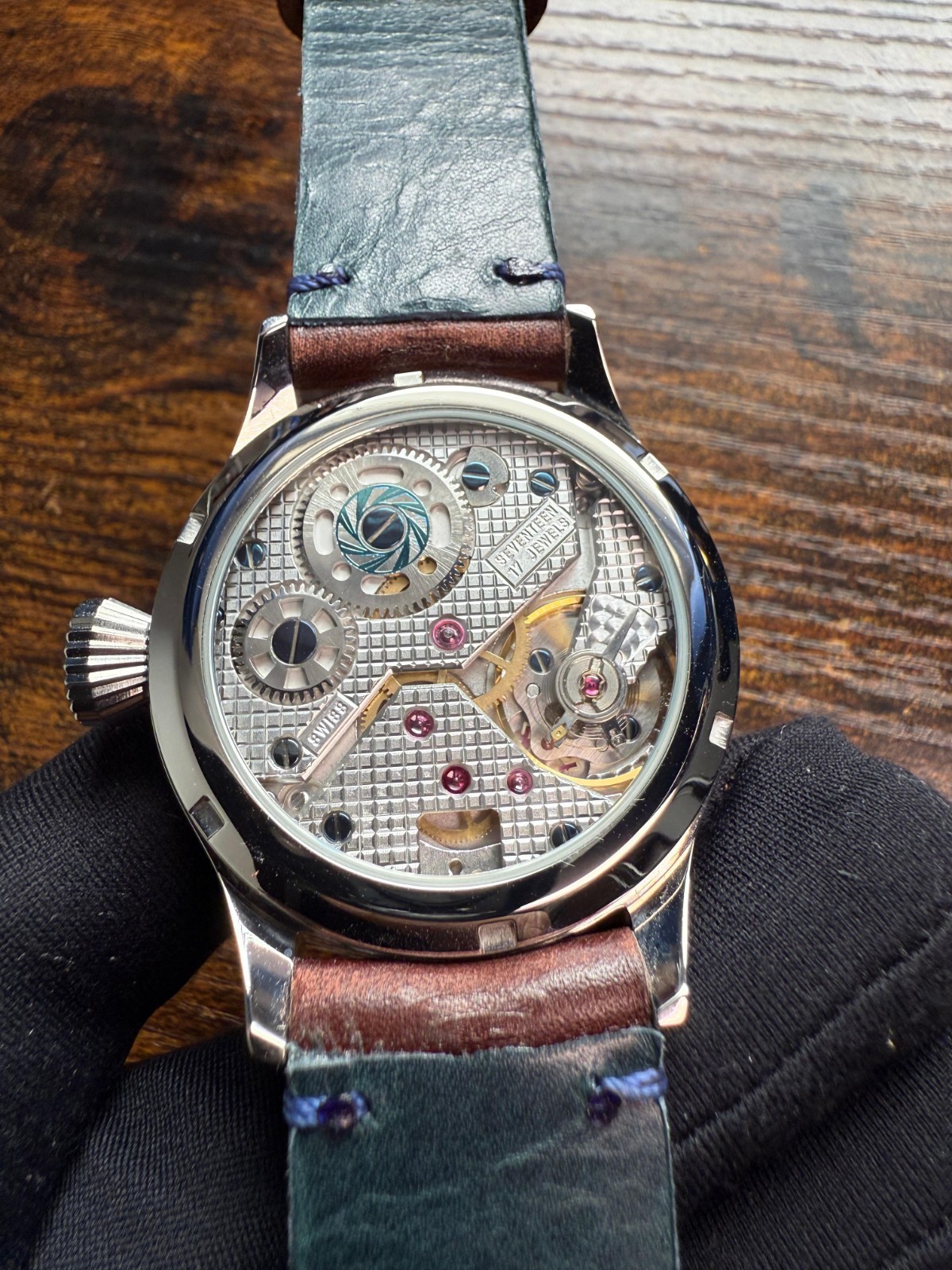 Pilot Challenger Arctic Watch Rare Swiss made ETA 6498 movement handmade Strap