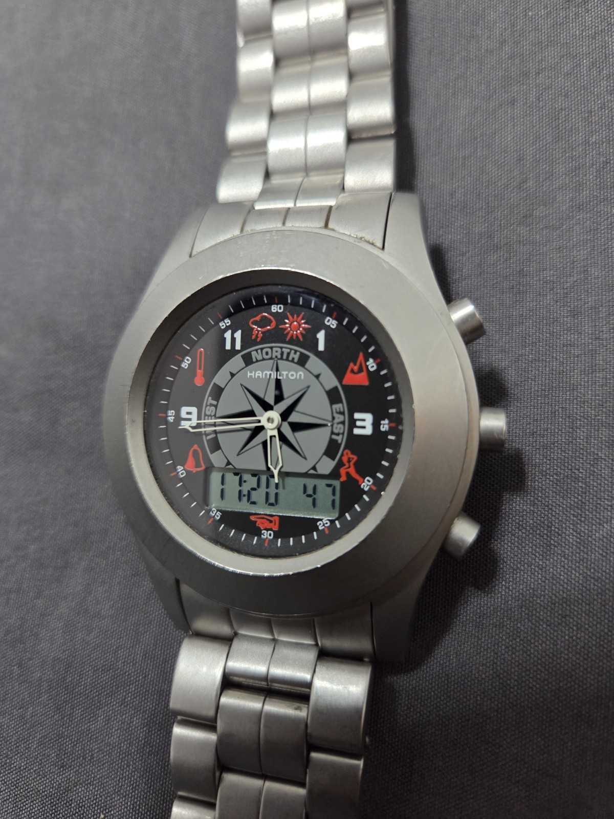 Vintage Hamilton Khaki Multi-Touch Steel Watch H91514133 RUNNING PERFECT