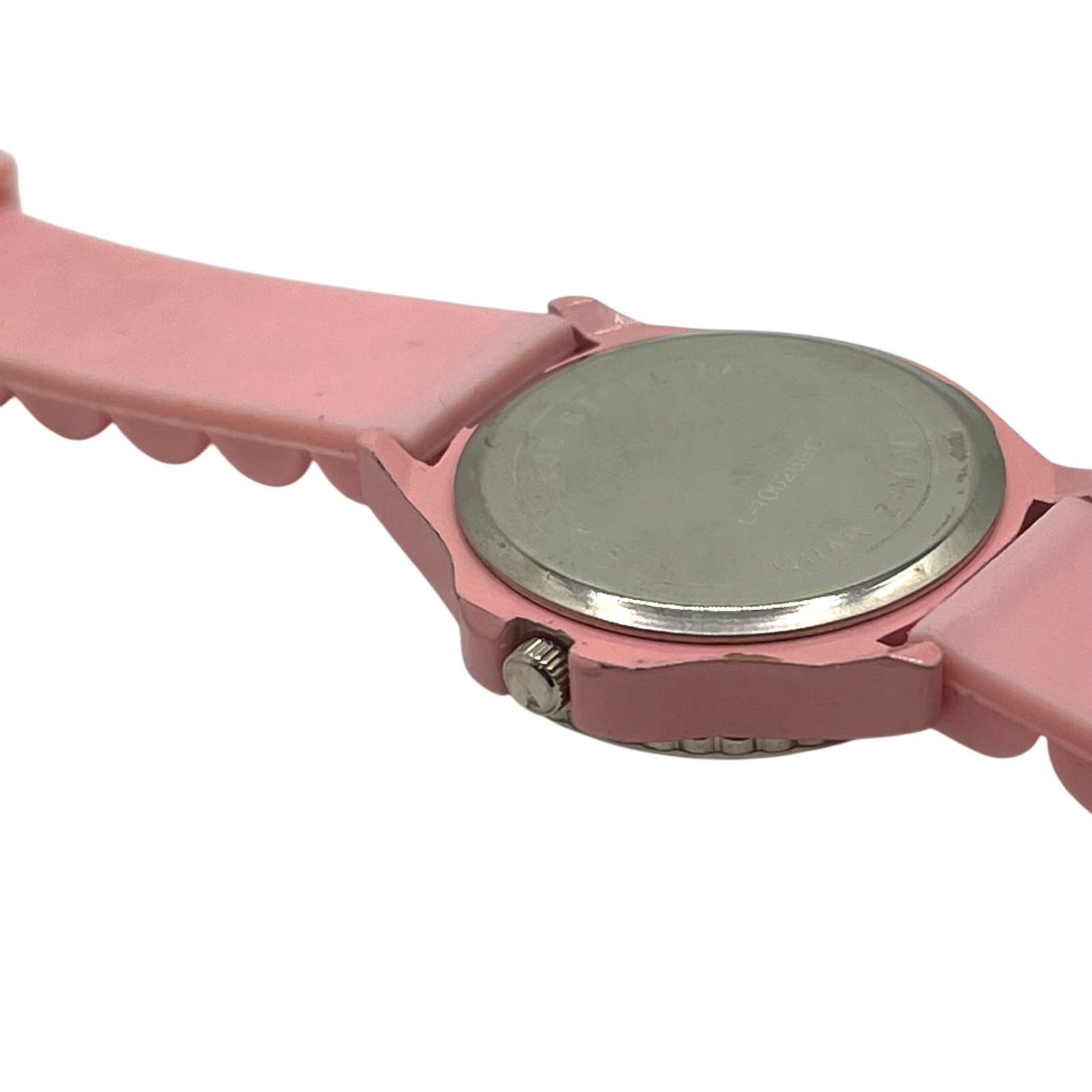 Geneva Breast Cancer Awareness Pink Ribbon Silver-Tone Rhinestone Analog Watch
