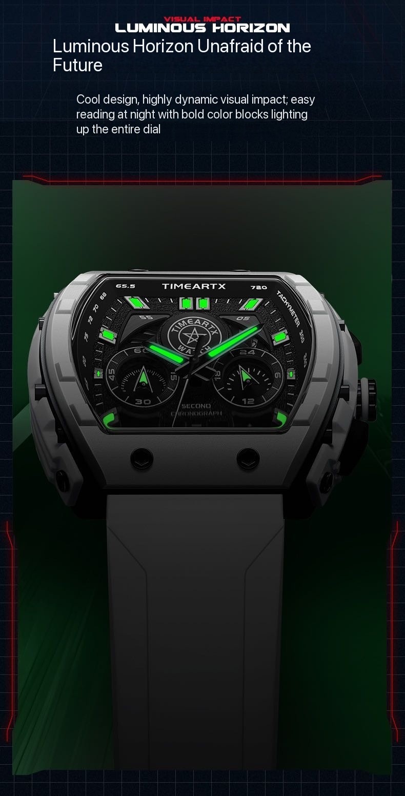 TimeArtx Casual Everyday Chronograph Watch, 30mm Water resistant, Calendar