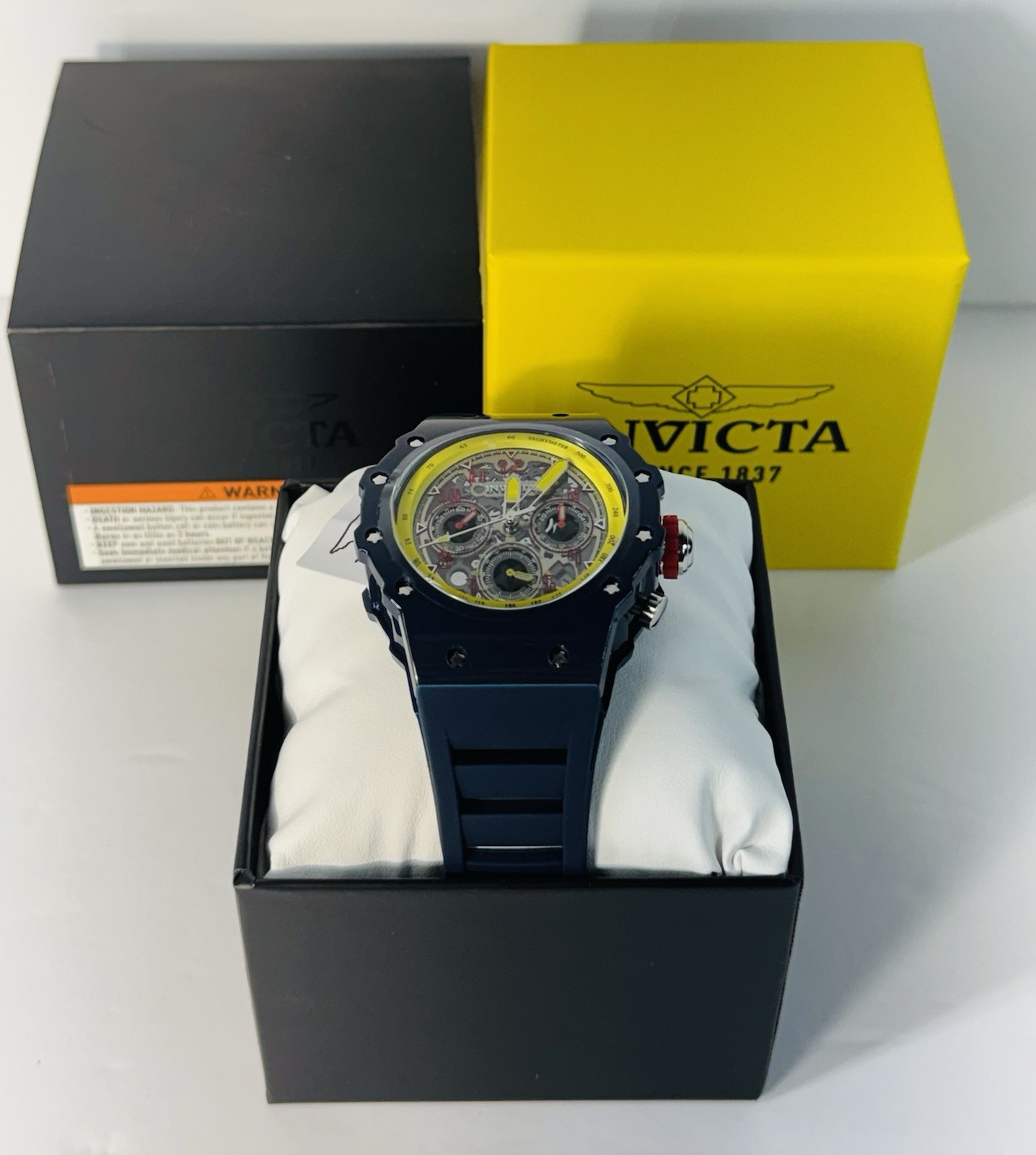 Invicta Racing Vaulthan Men’s Watch 44mm Navy Blue Yellow Red 69661