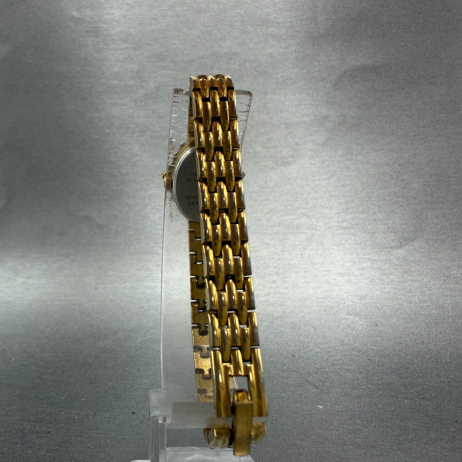 Armitron Deauville Diamond Watch Women 15mm Gold Dial Gold Ruby Oval New Battery