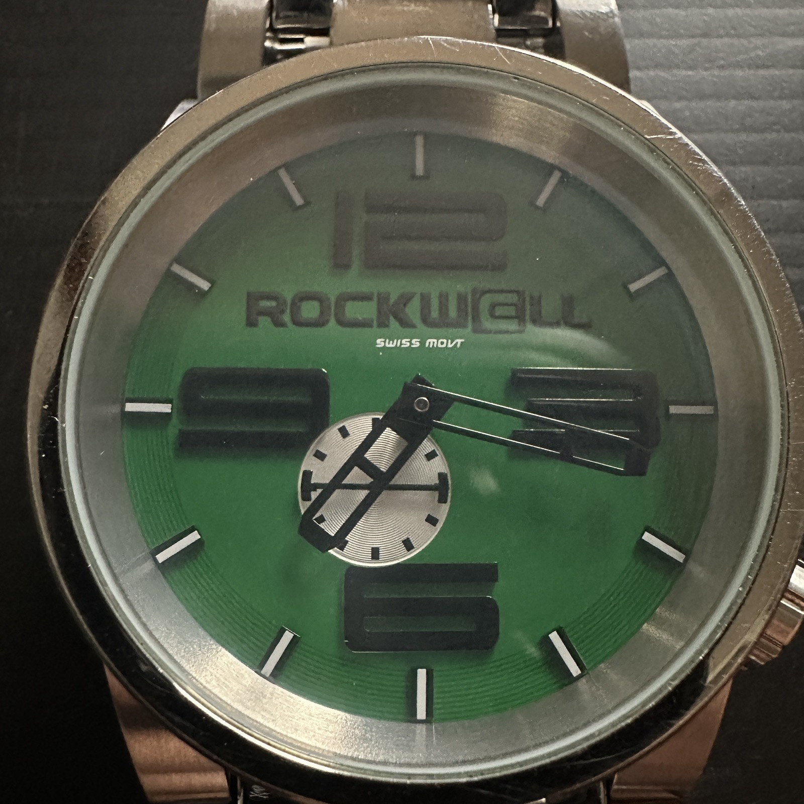 Rockwell Time Prime Time 50mm Silver / Green Swiss Movement Watch