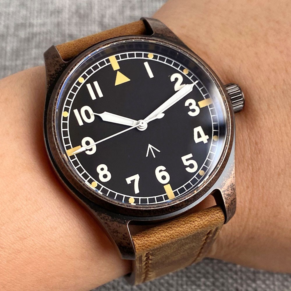 Bronze PVD NH35A Retro Pilot Automatic Men Watch 200m Waterproof 39mm Sapphire