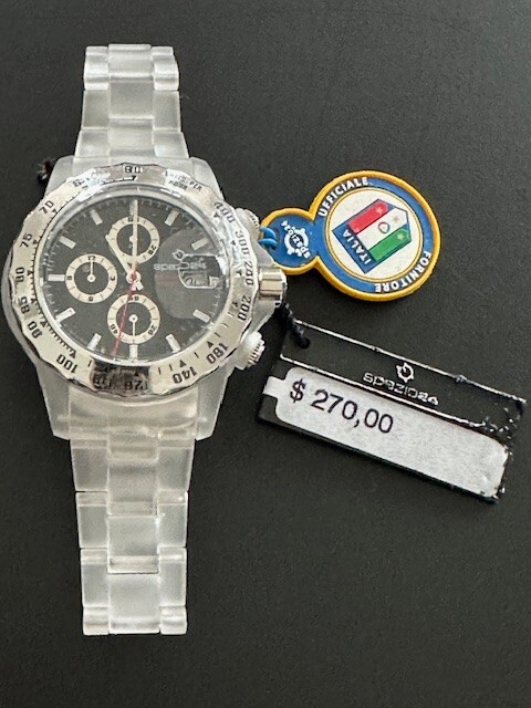 Spazio24 Watch Italian Made Polycarbonate Case Black Face NWT Needs battery New