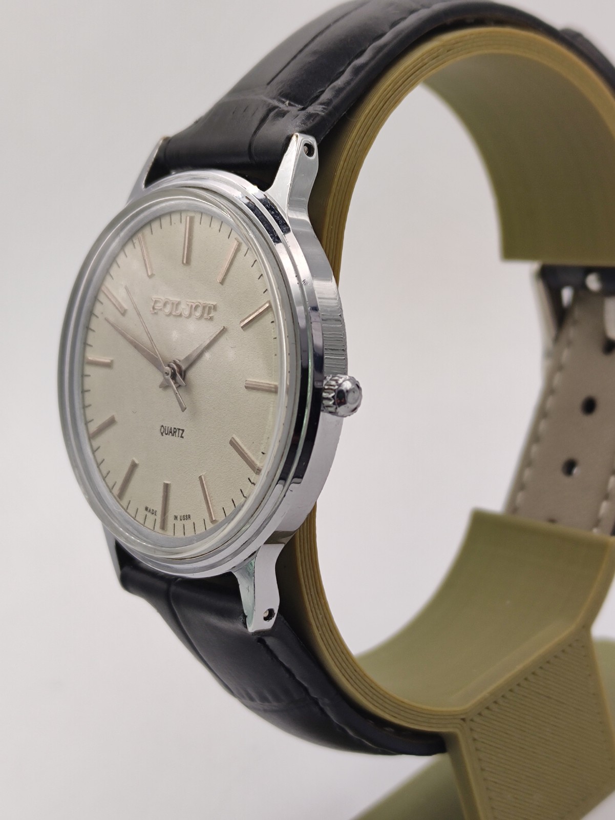 Vintage Watch Poljot Quartz 2456 Men Soviet USSR Classic 1980s Gift Classic