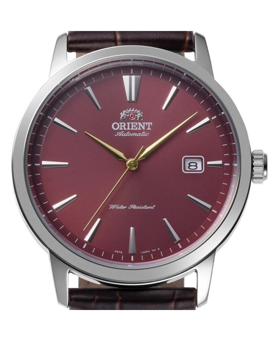 ORIENT Men Analog Automatic Casual Watch Classic Dress Burgundy Dial Waterproof