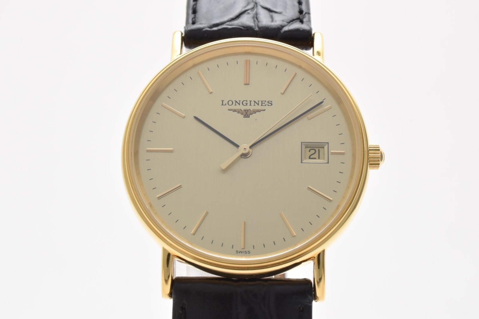 [MINT] Longines Grand Classic L4.720.2 33mm Gold Roman Date Quartz Mens Watch