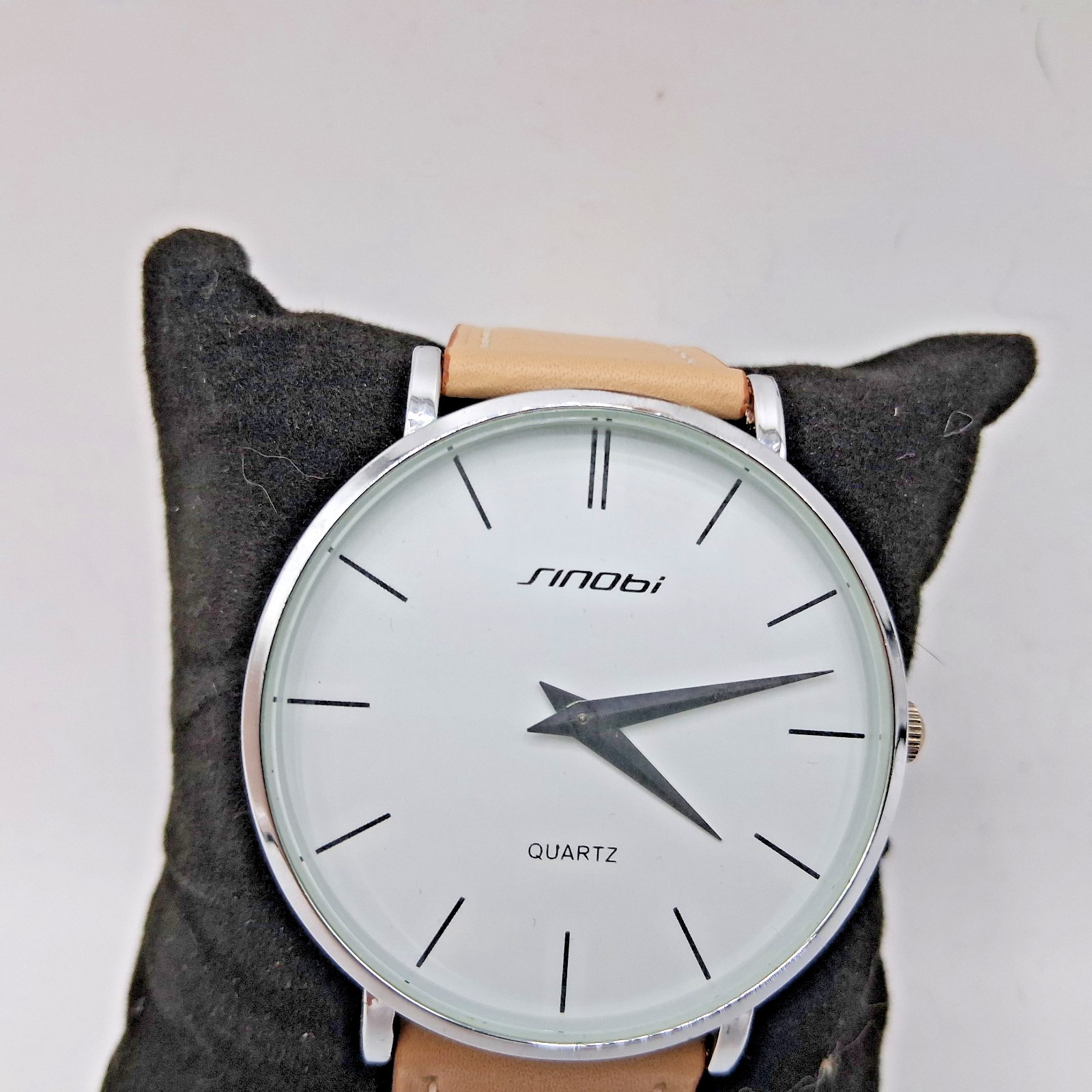 Sinobi Quartz ,Analog ,Watch Light Brown Band. (Men, or Women, or Unsex, )