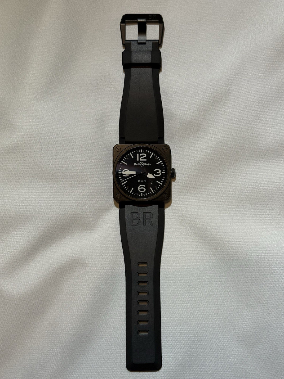 BELL & ROSS BR03-92-S Matte Black Ceramic and Stainless Steel w/ Box and Strap