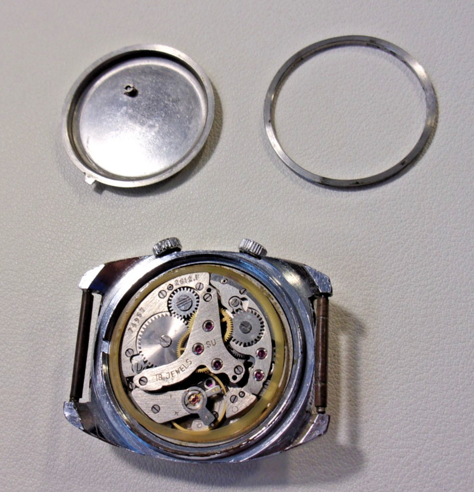 Poljot windup alarm. 18 jewels, 2612.1 movement. 34mm. Pre-owned, new strap.