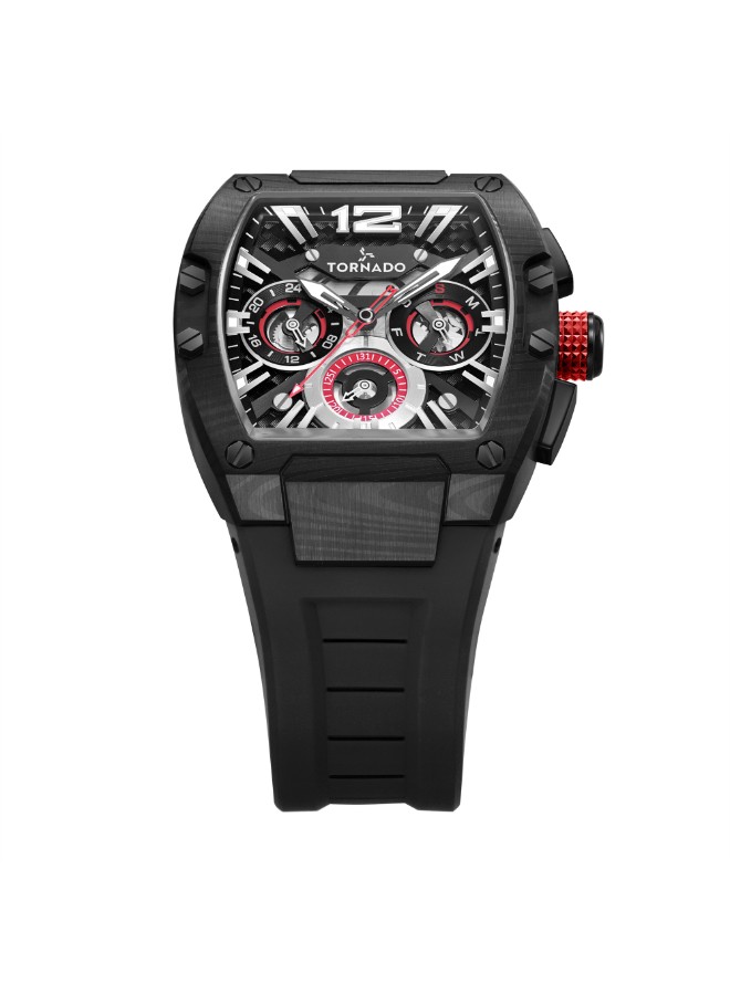 Tornado Xenith Men’s Multifunction Watch | Black Dial, 43mm, 100 m (10 ATM)