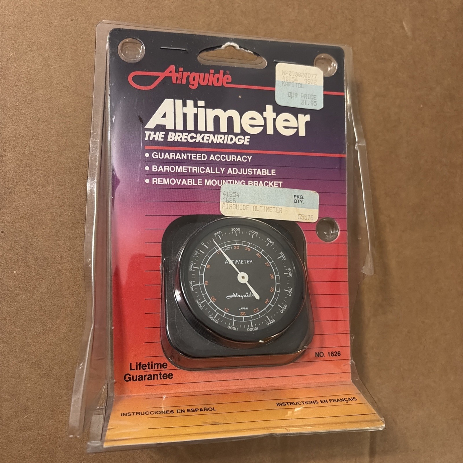 Vintage Airguide Altimeter The Breckenridge Japan Black NOS
