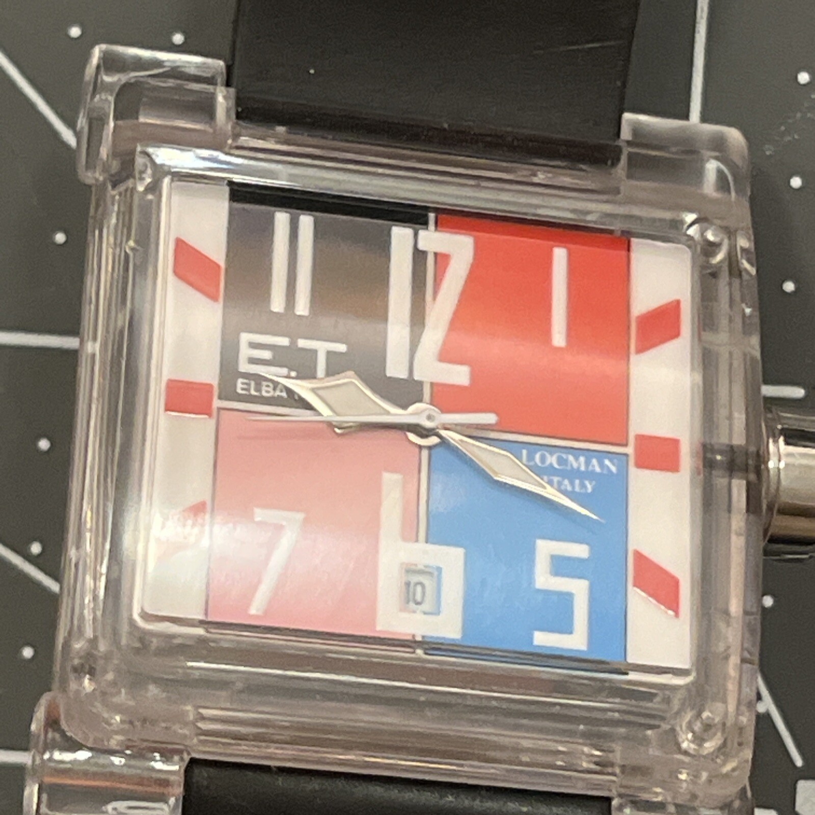 ELBA TEAM ET380 LOCMAN WATCH in Black/White/Red/Blue/Pink Black Band NEW battery