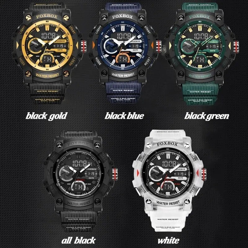 LIGE Men Digital Watch Luxury Fashion Dual Display Waterproof Sport Casual Wrist