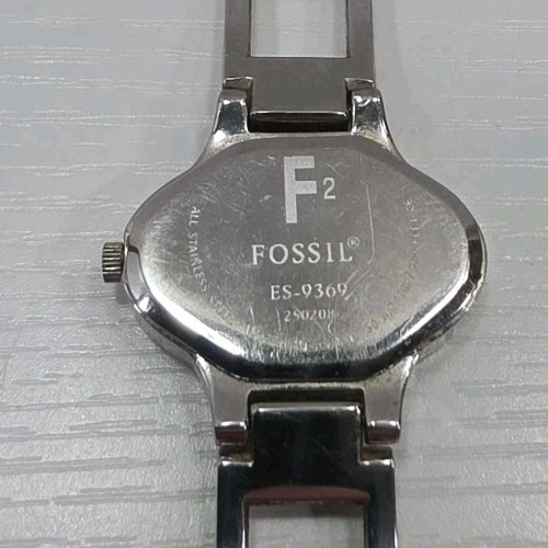 Fossil F2 Watch Womens 27mm Oval Case Blue Dial Quartz Analog ES-9369