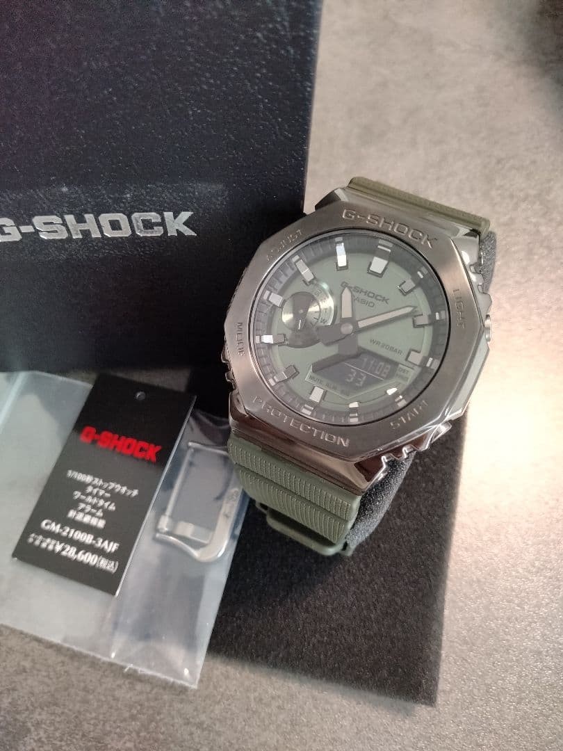 (103) [Good condition, custom belt] G-SHOCK GM-2100B Green