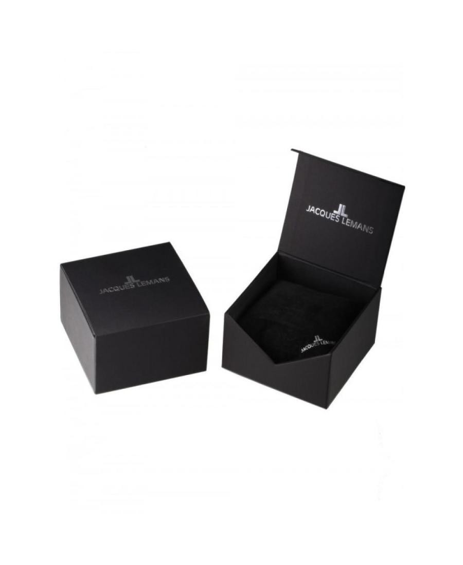 JACQUES LEMANS Men Analog Quartz Casual Watch Classic Dress Black Dial Waterproo
