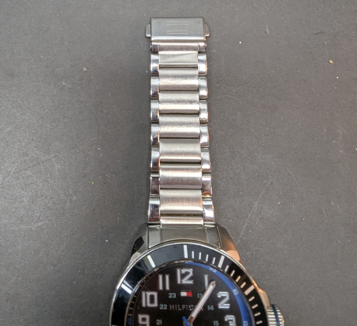 Tommy Hilfiger Three Hand Stainless Steel Black Dial 46mm Watch 30M / 3 ATM
