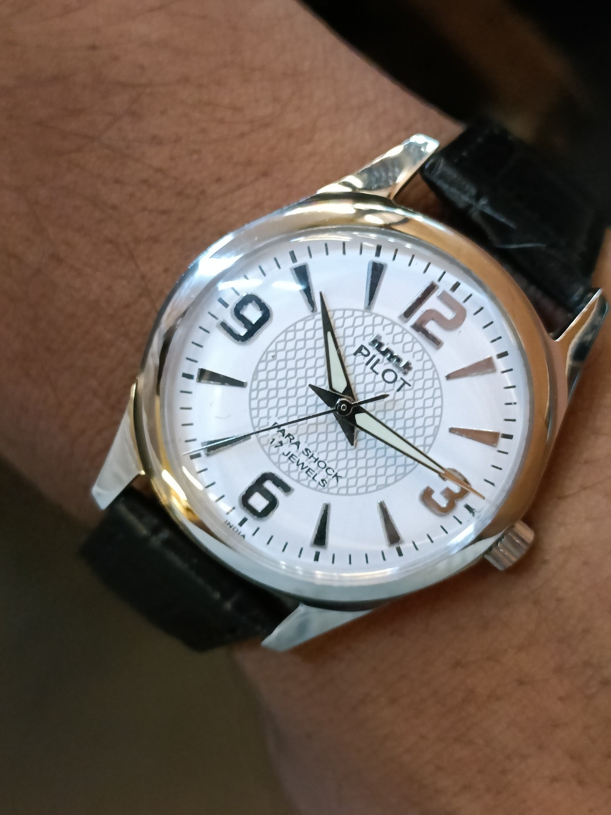 REFURBISHED HMT PILOT 17J WINDING WHITE DIAL 0231 INDIA MEN’S WORKING CONDITION