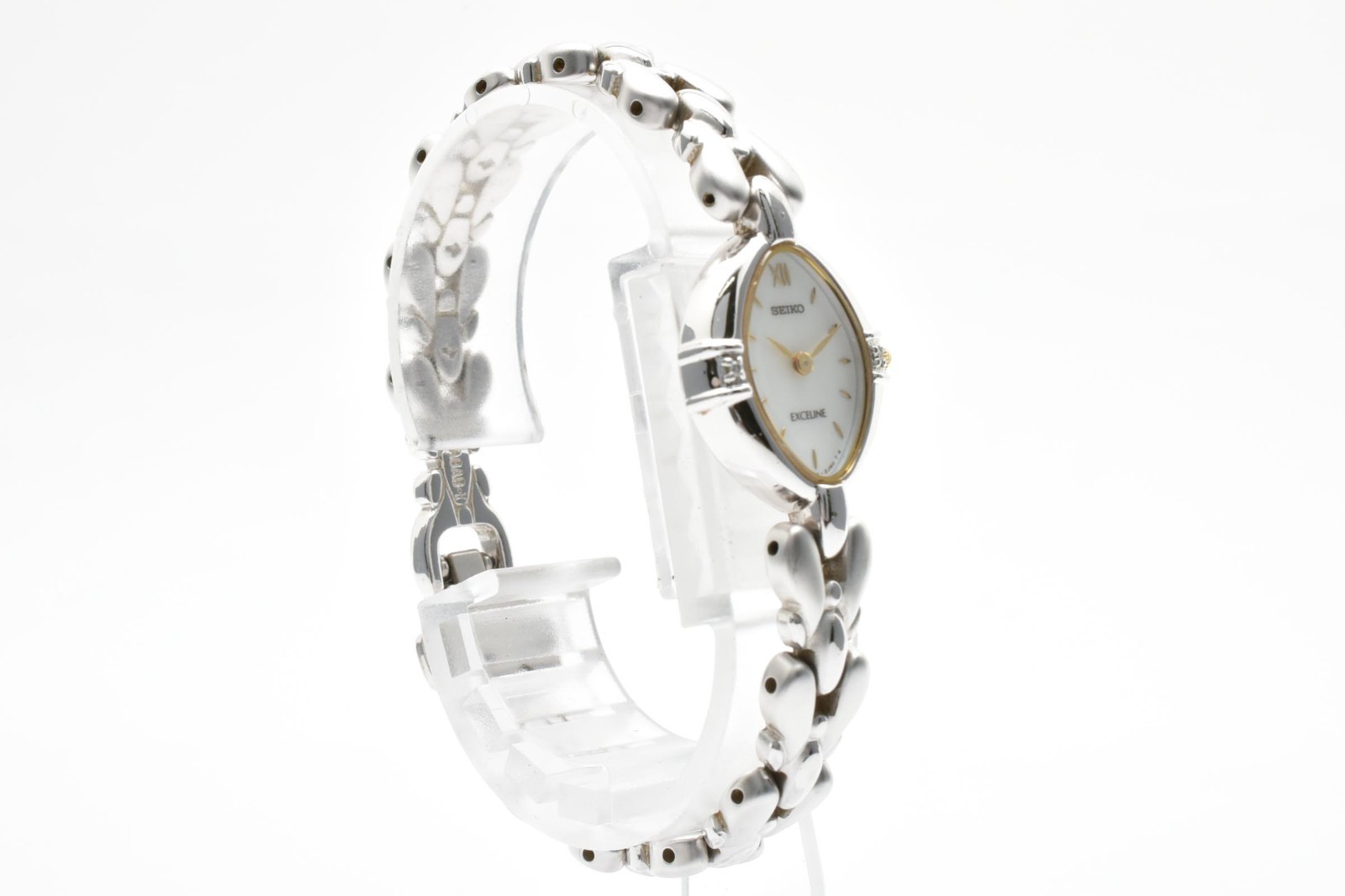 【N Mint】Seiko Exceline 1F20-6B60 White Dial Qz Ladies Watch Vintage 1998 JAPAN