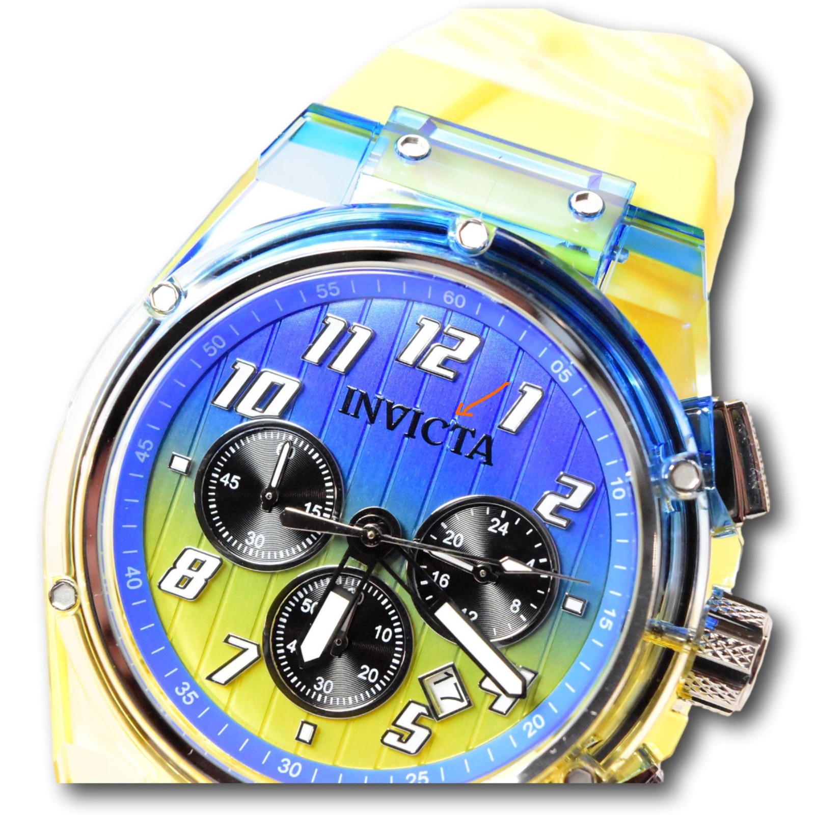 Invicta S1 Rally Prism Color Flip Men’s 44mm Blue to Yellow Chrono Watch 47348