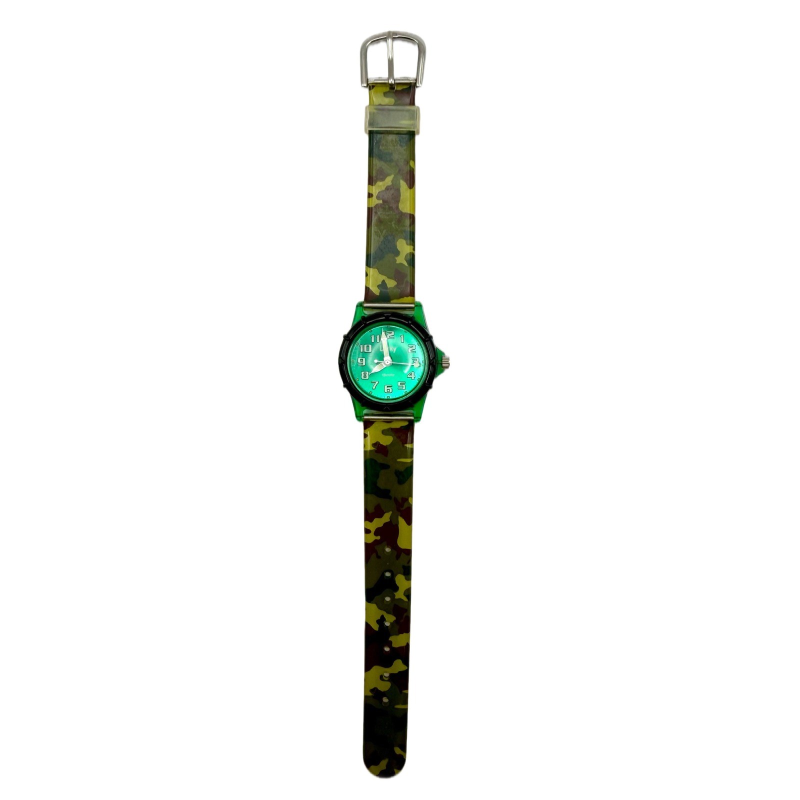 Lucky by Dingbats Green Camo Analog Watch Japan Quartz LK8017 Camouflage Strap