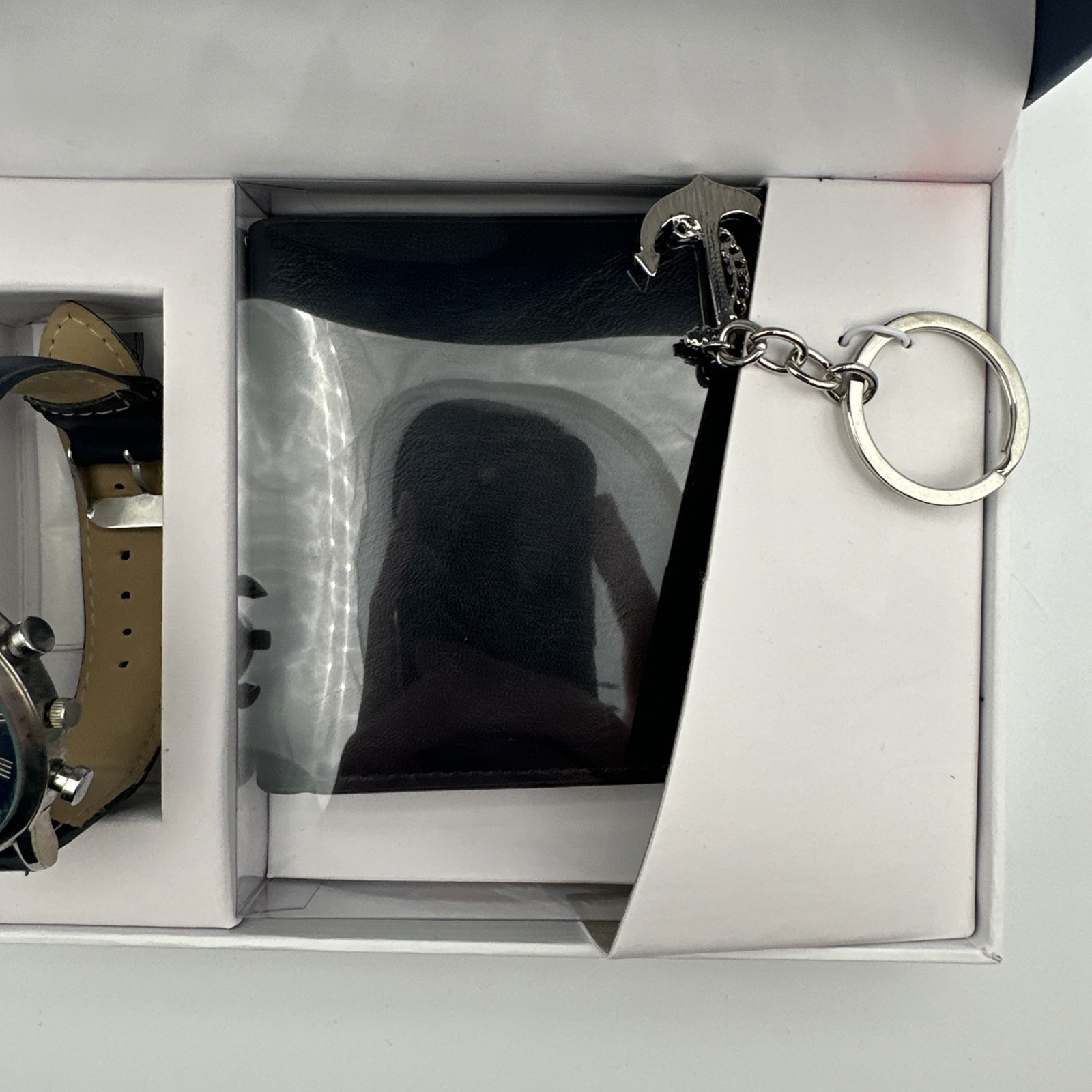 Captain John Nautical Anchor Mens Watch Wallet Keychain Gift Set New in Box NIB