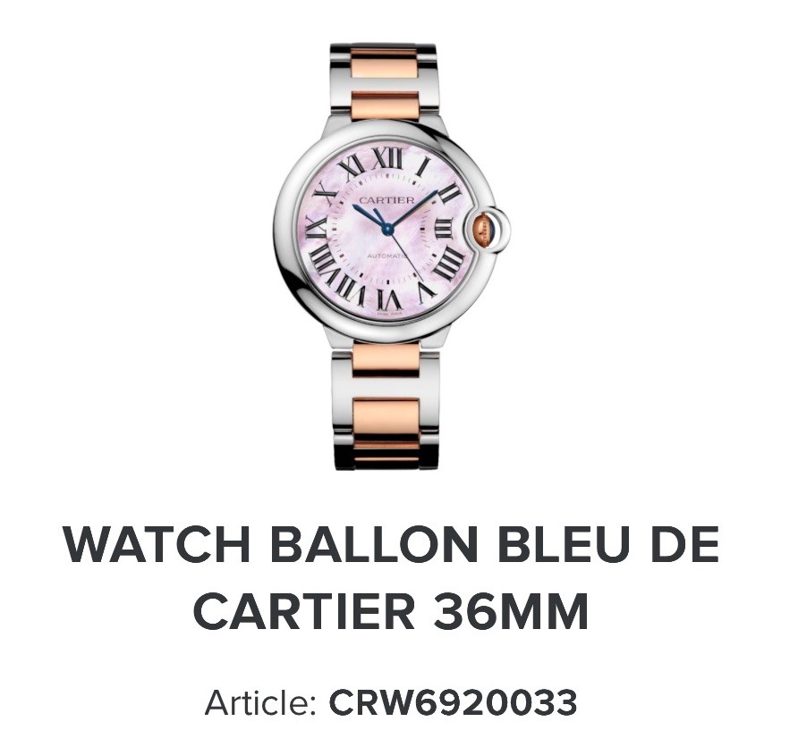 Cartier Ballon Bleu Steel and Gold Automatic 36mm Pink MOP Dial Bracelet