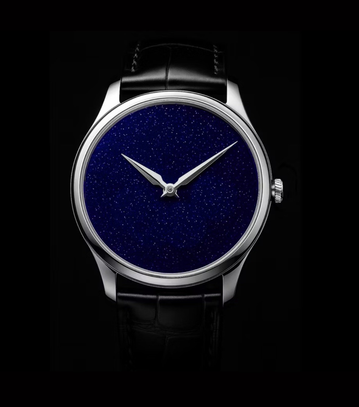 Schaumburg Purista Aventu, Automatic Blue Aventurine Dial , 40MM, Black Leather