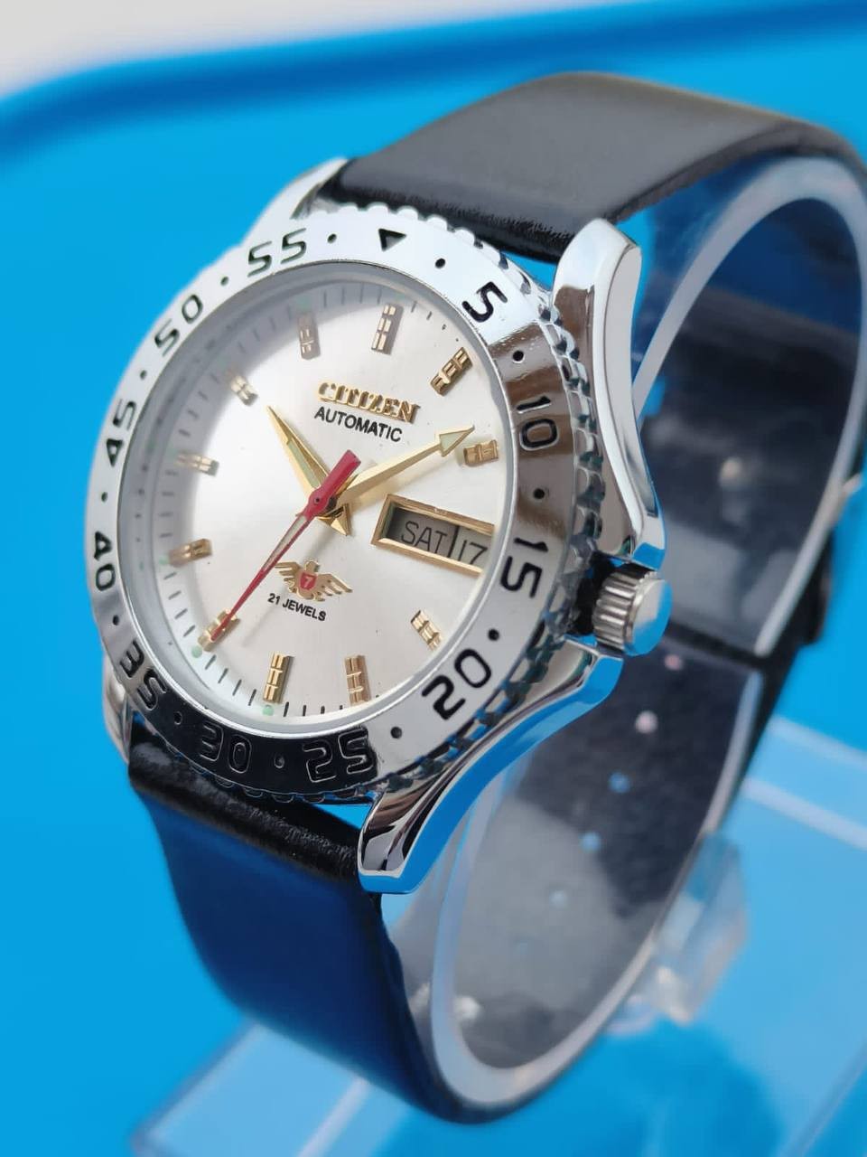 Refurbished Citizen White Dial Vintage Movemen Men’s Watch Exhibition Back 38mm