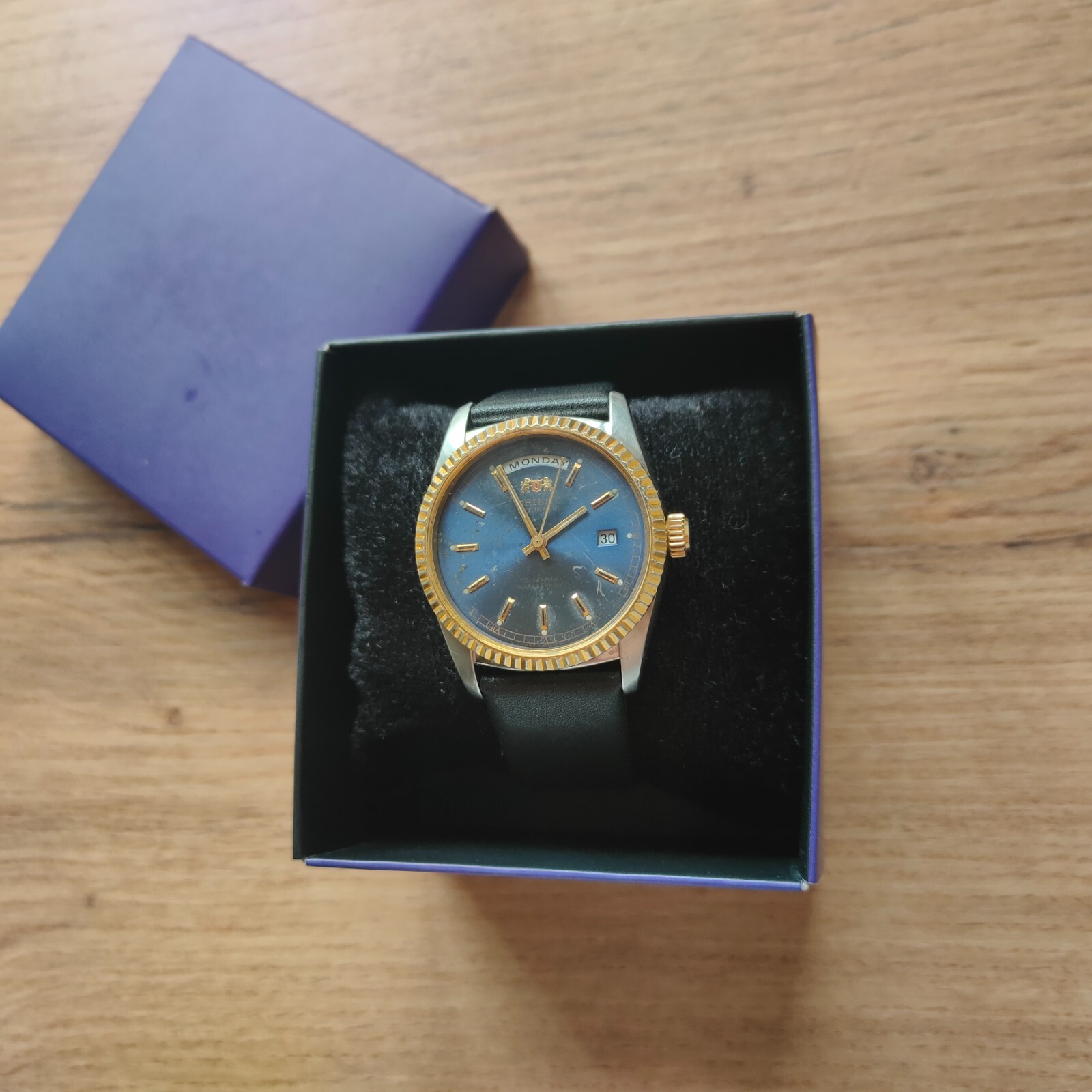 Rare Orient President watch, day date orient Automatic Watch, rare blue dial