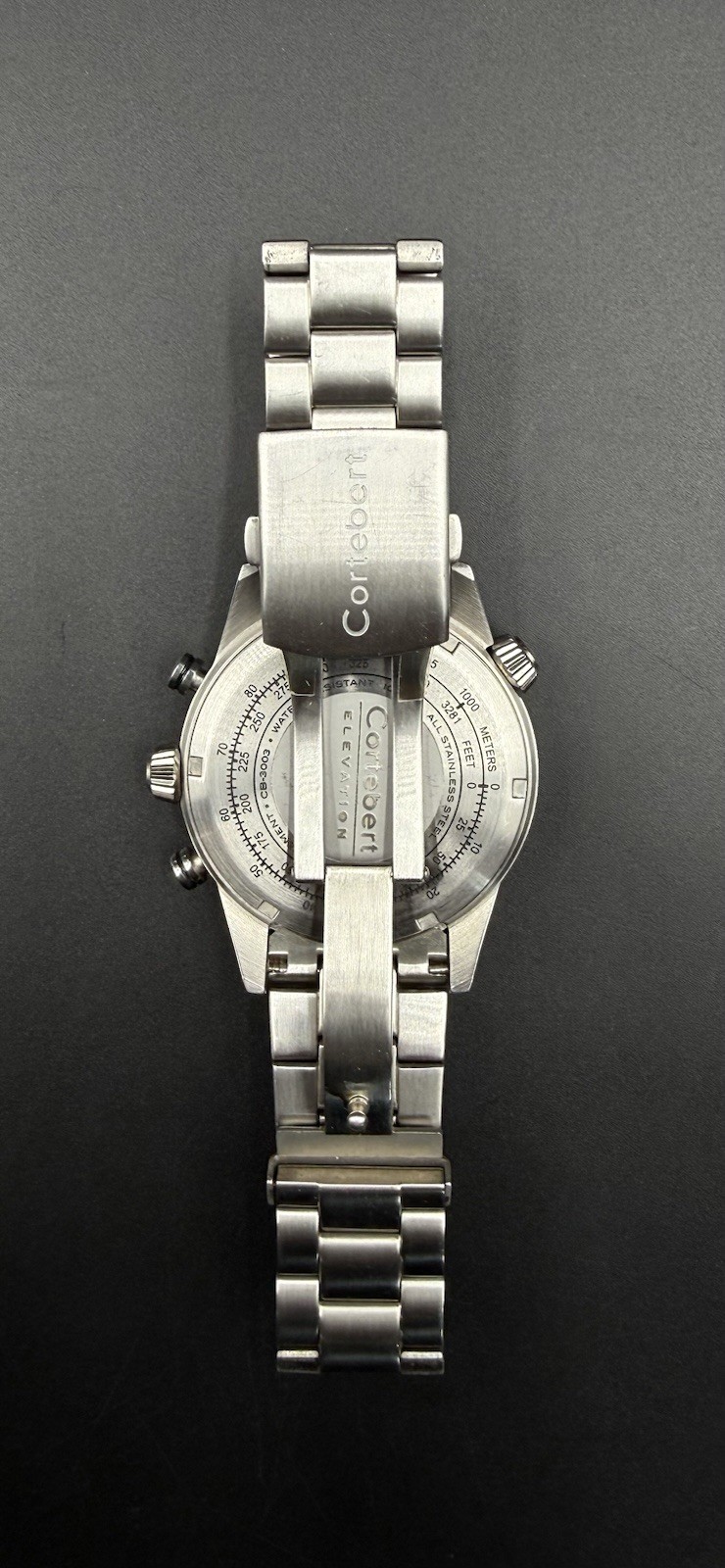 Cortebert Elevation Men’s 44MM Pilot Chronograph Date Watch CB-3003 Slide Rule