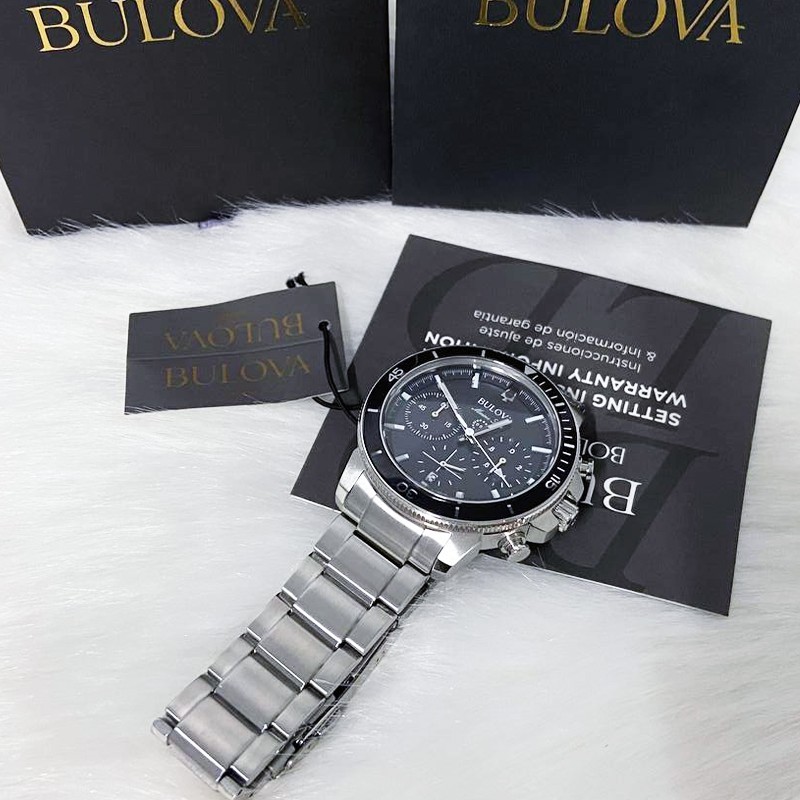 Bulova Series C Black Dial Marine Star Men New 96B272 Chronograph Watch (45MM)