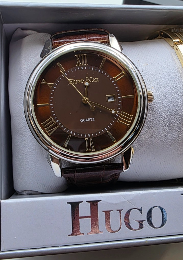 Hugo Max HM1008 Men’s Watch & Bracelet Gift Set – New Battery, Box & Papers