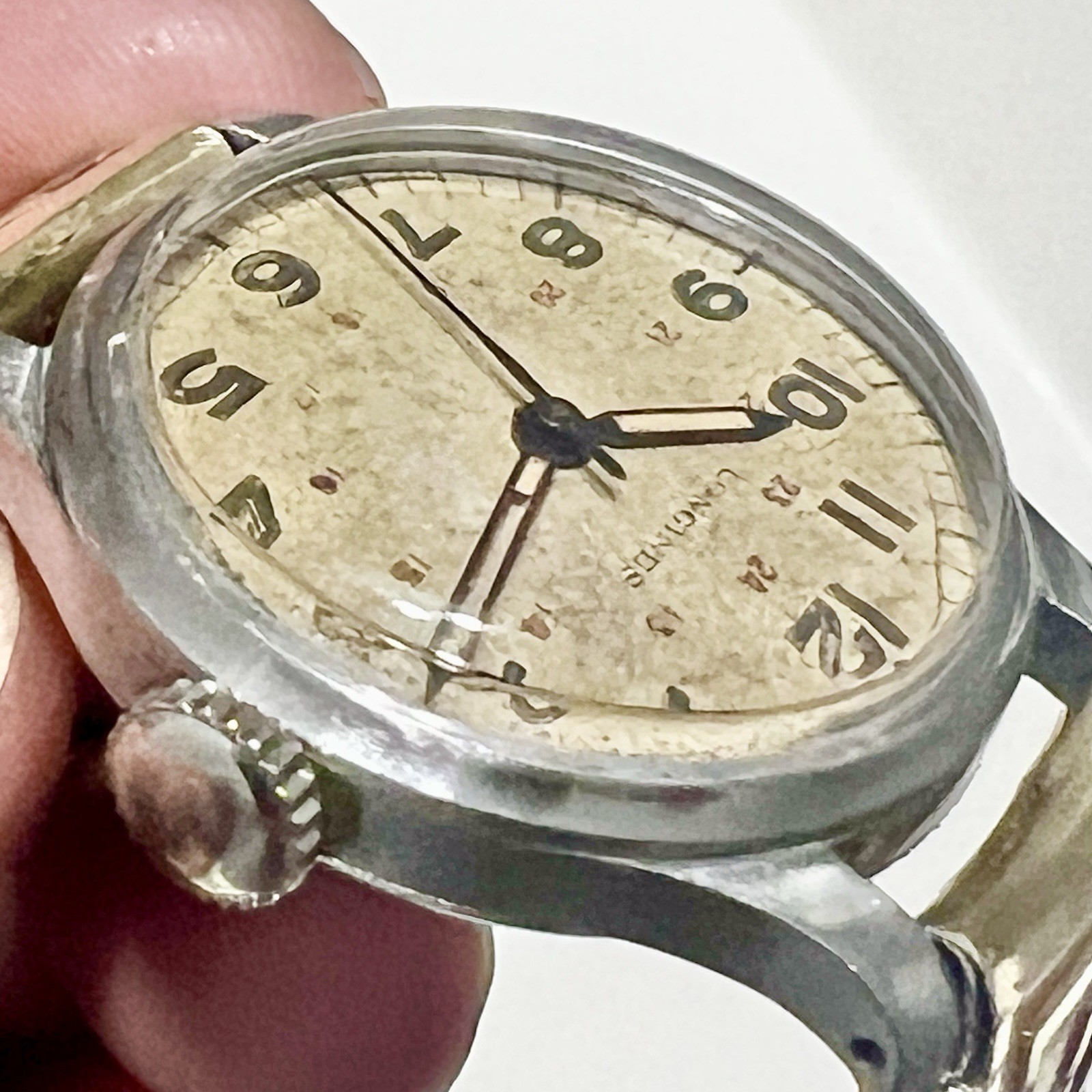 Vintage 1940’s Longines 12L Manual Wind Men’s Military WW2 Pilot 35mm Watch RUNS