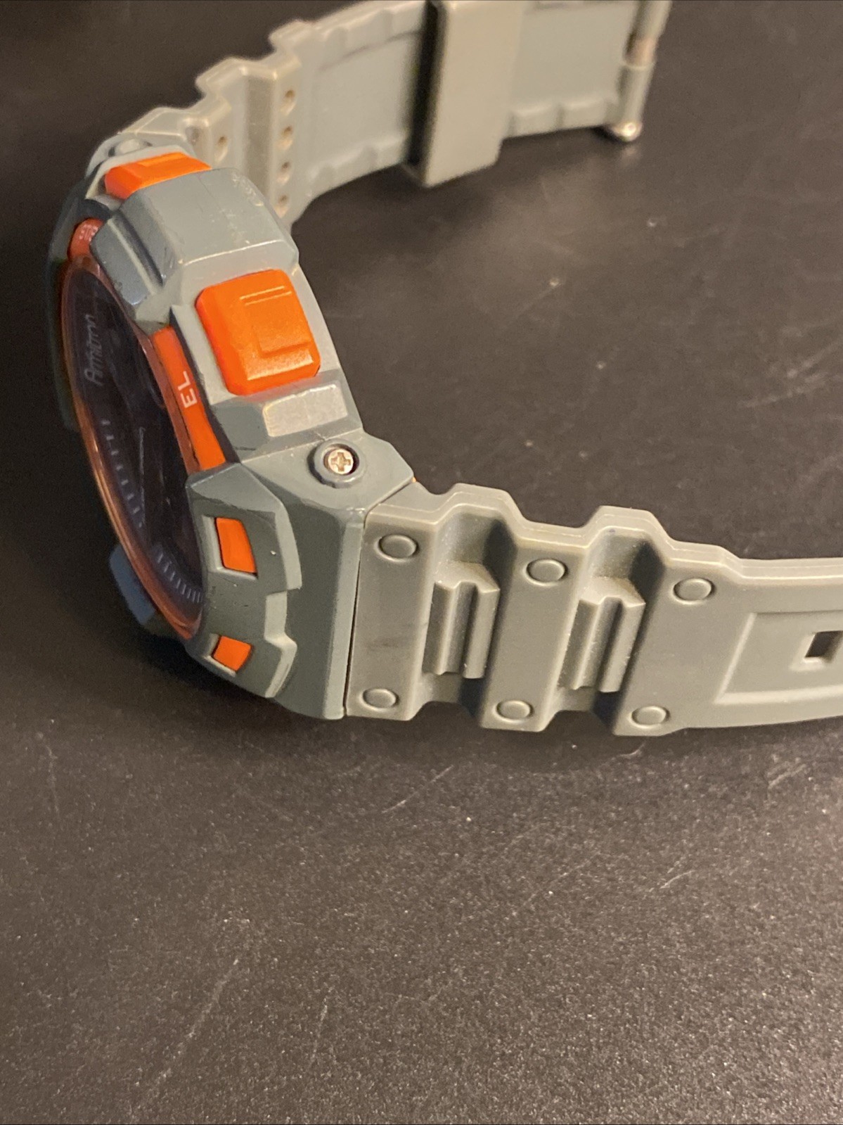 Armitron Pro Sport Watch Men 50mm Gray Orange Digital Day Date 100M New Battery