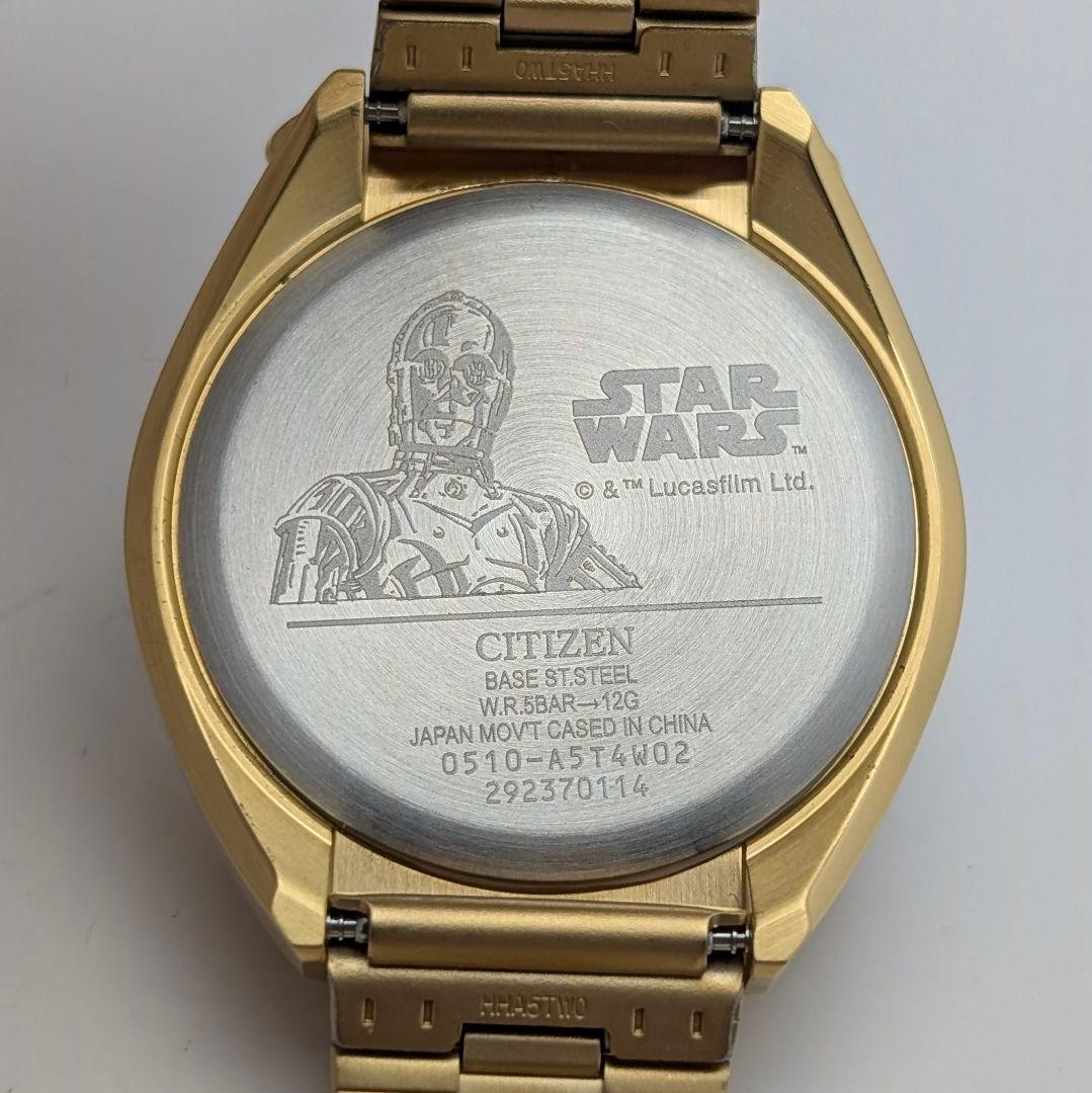 Citizen Star Wars C-3PO Gold Chronograph Watch Japan Quartz 071213