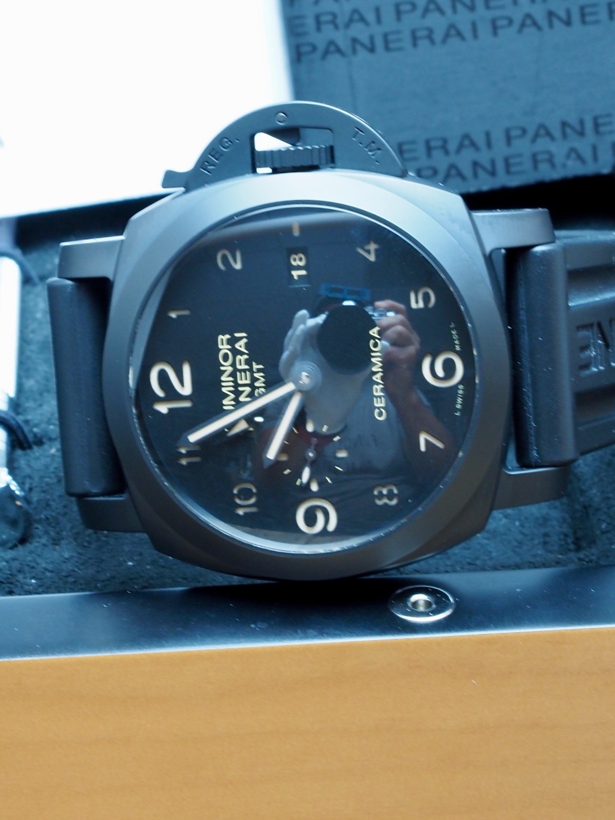 Panerai Luminor 44 Ceramic Ceramica Auto PAM00441 “T” Full Set 2 Straps! CRAZY!