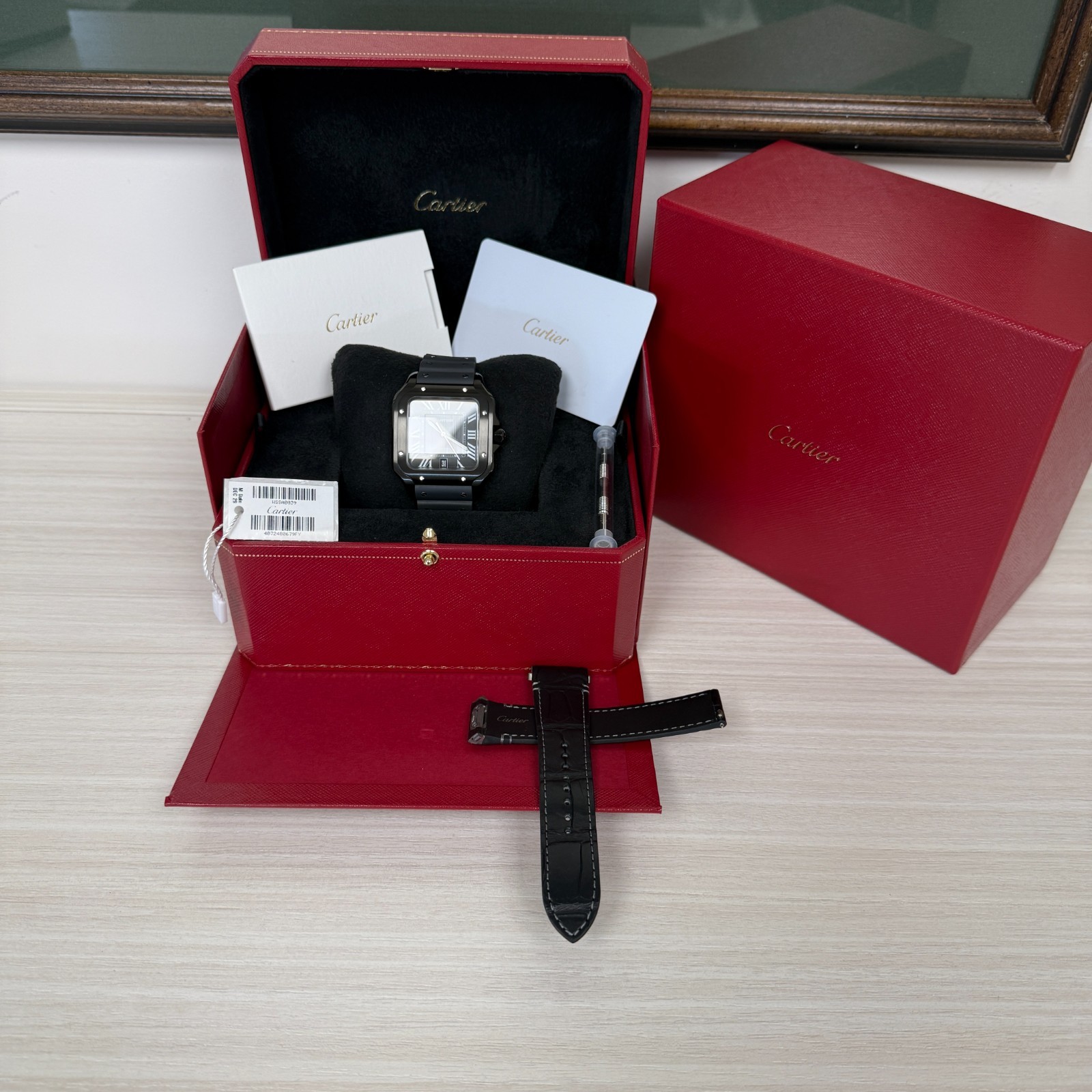 Cartier Santos De Cartier Large Steel ADLC WSSA0039 Box & Papers