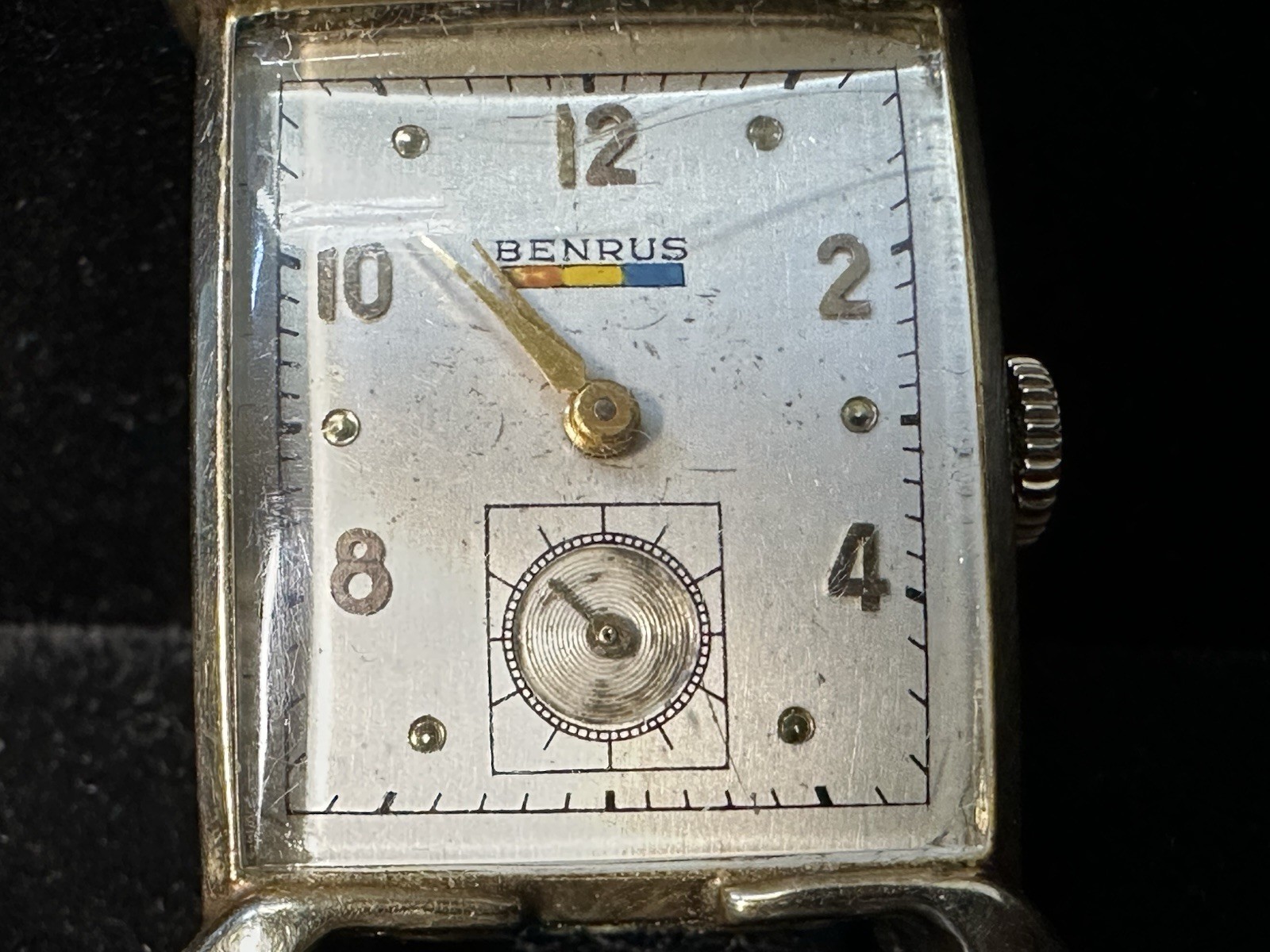 Vintage Benrus 10K Gold Filled Tank Watch Men’s Manual Wind Kalbe France Strap