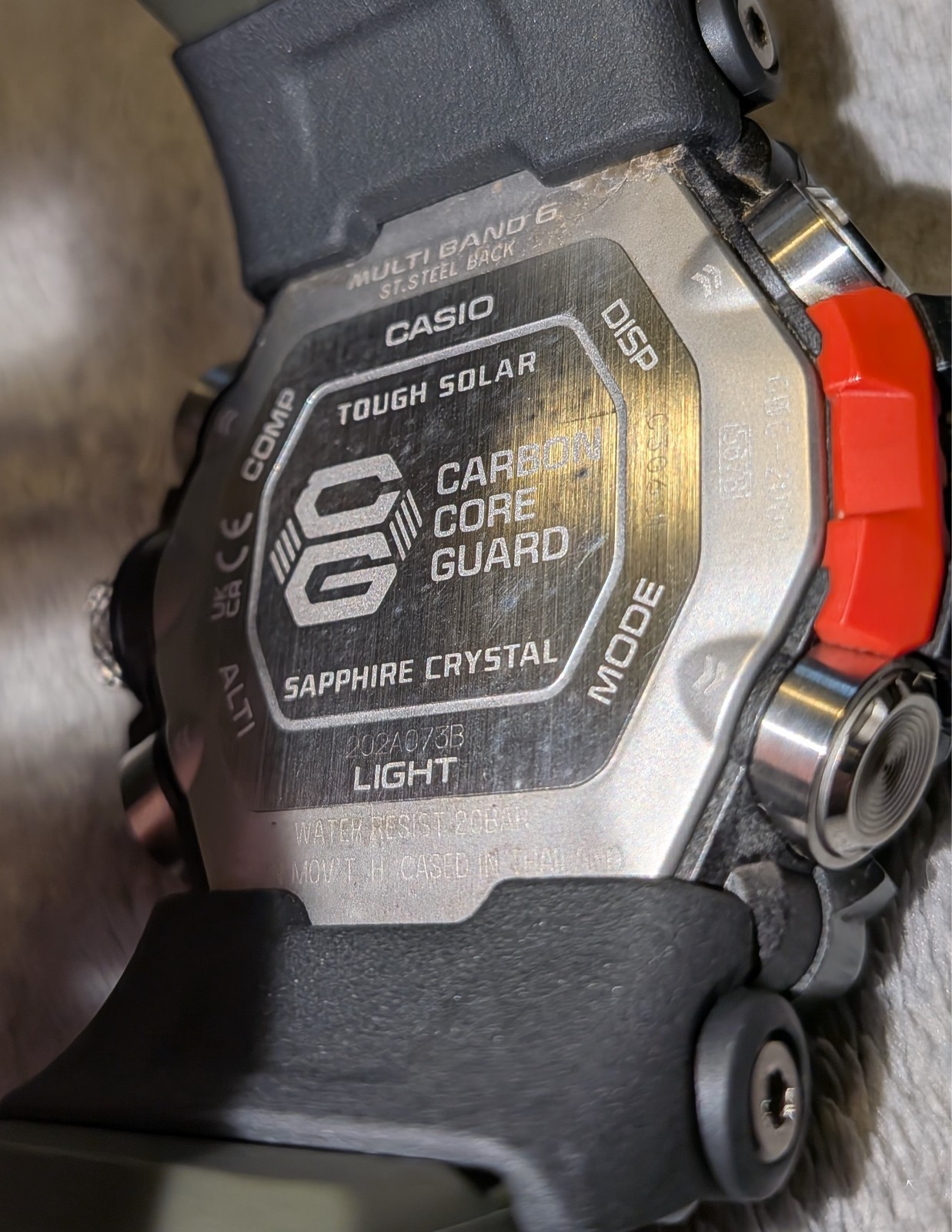 Casio G-Shock GWG-2000-1A3, preowned, strap adapters and para strap included