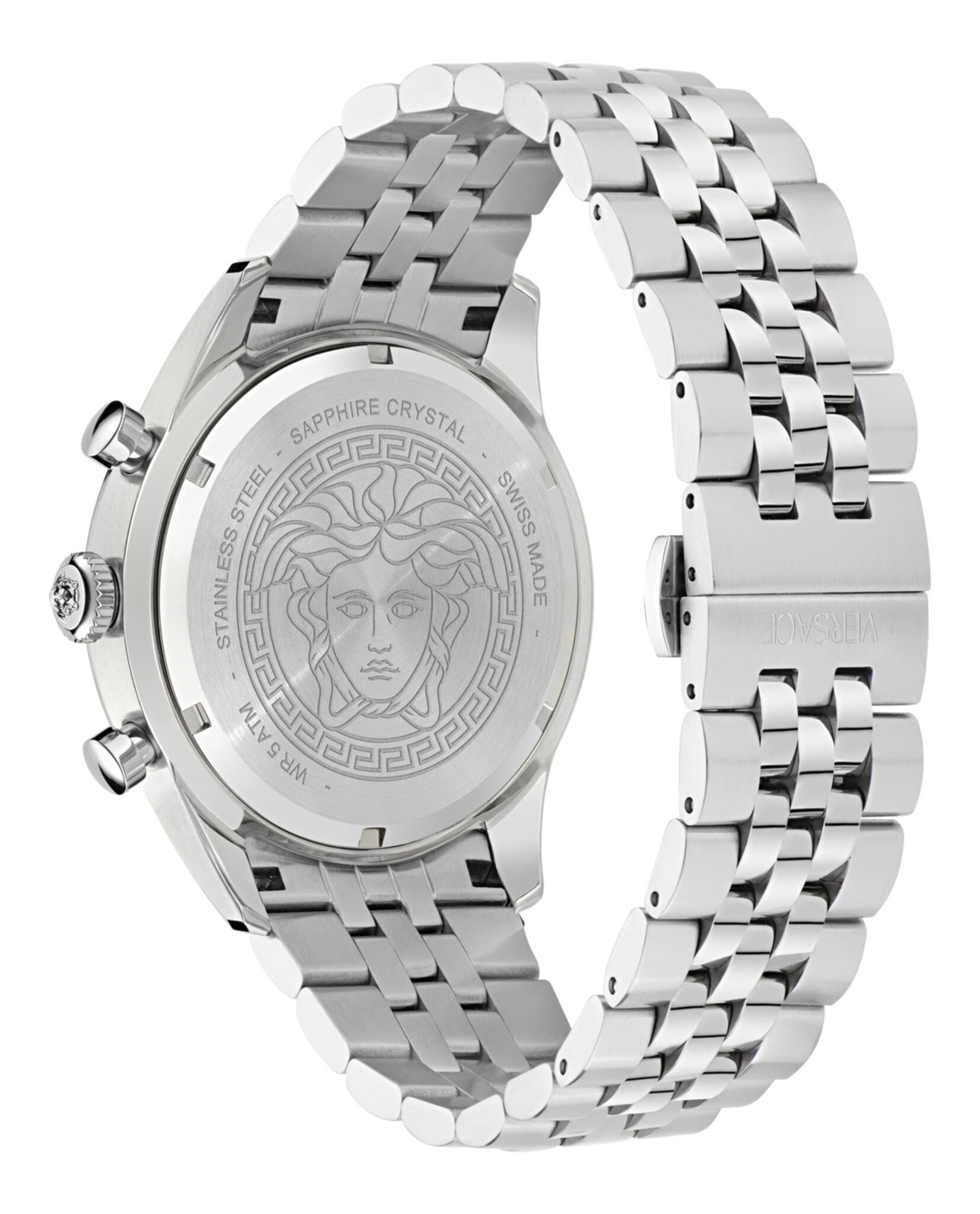 Versace Mens Stainless Steel 44mm Bracelet Fashion Watch
