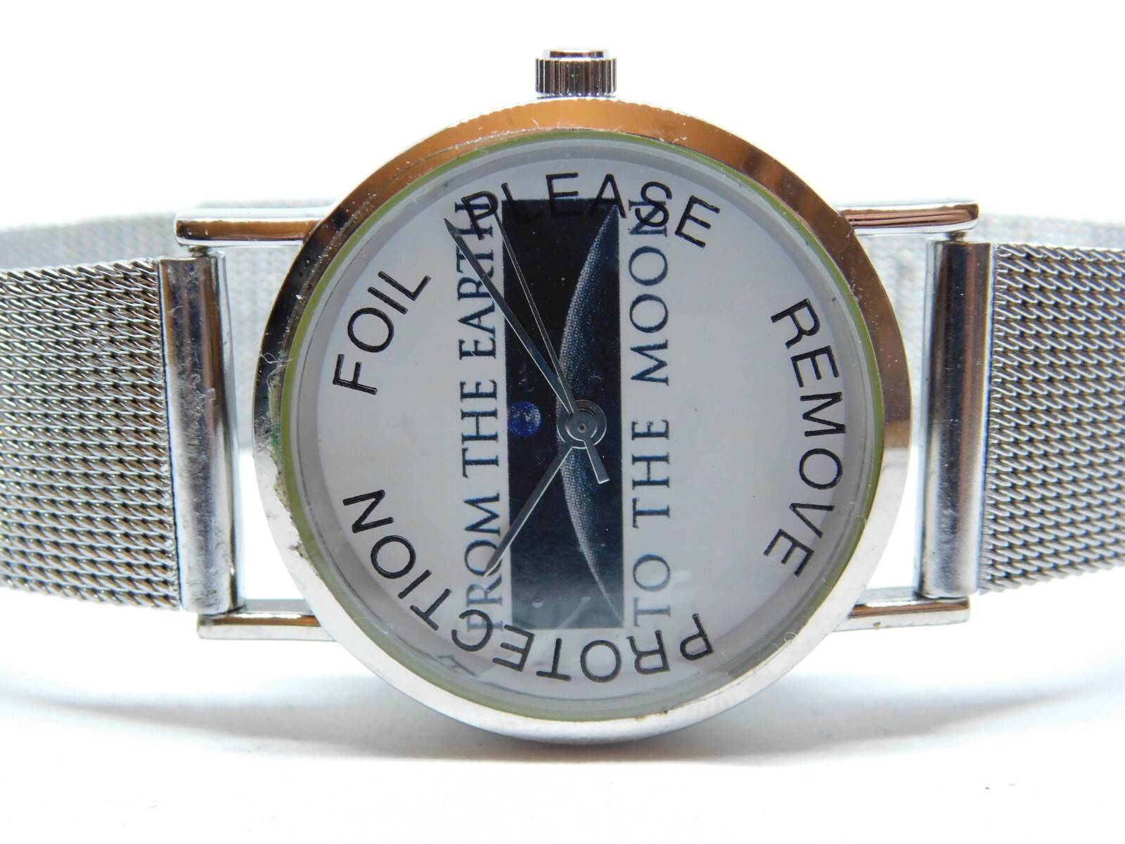 Sweda “From The Earth To The Moon” Silver Tone Quartz Women’s Watch New Battery