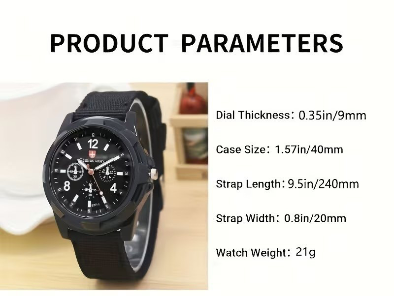 L@@K Just a Simple Basic MILITARY Mens Outdoor Sport Swiss Army Style Wristwatch