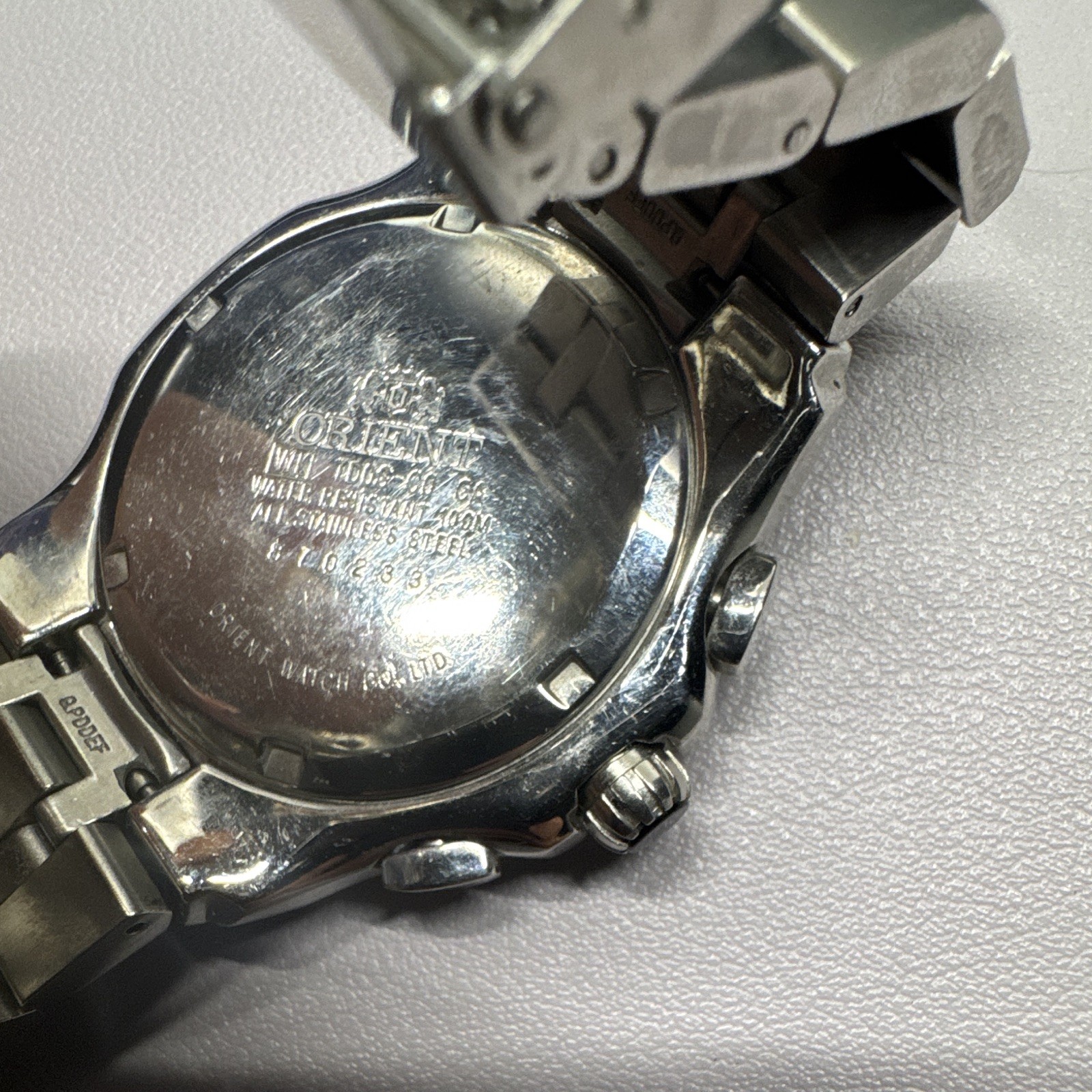 Orient Chronograph Men’s Quartz Chronograph Alarm Date 100m Steel Bracelet