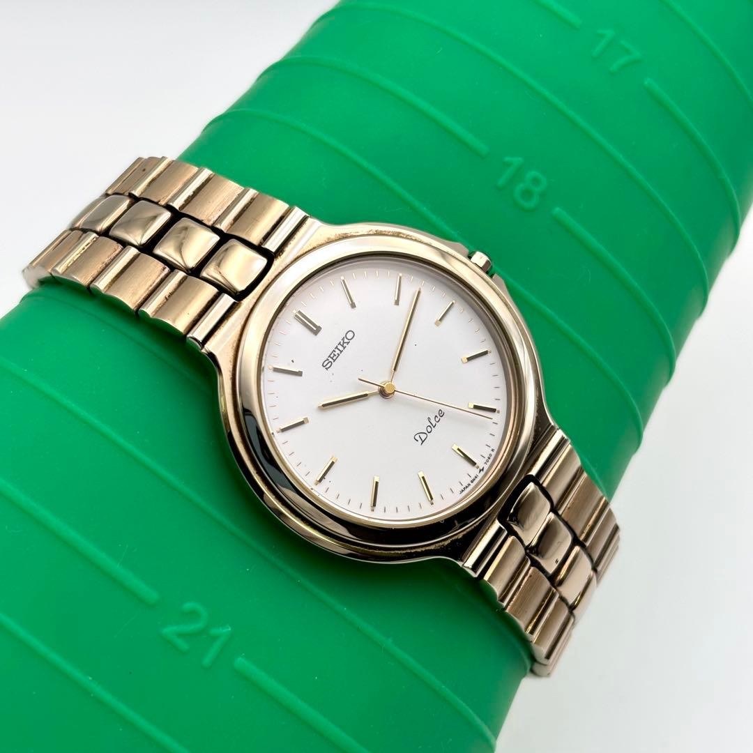 Seiko Dolce Quartz Men’s Tungsten Gold White Dial Wristwatch Japan