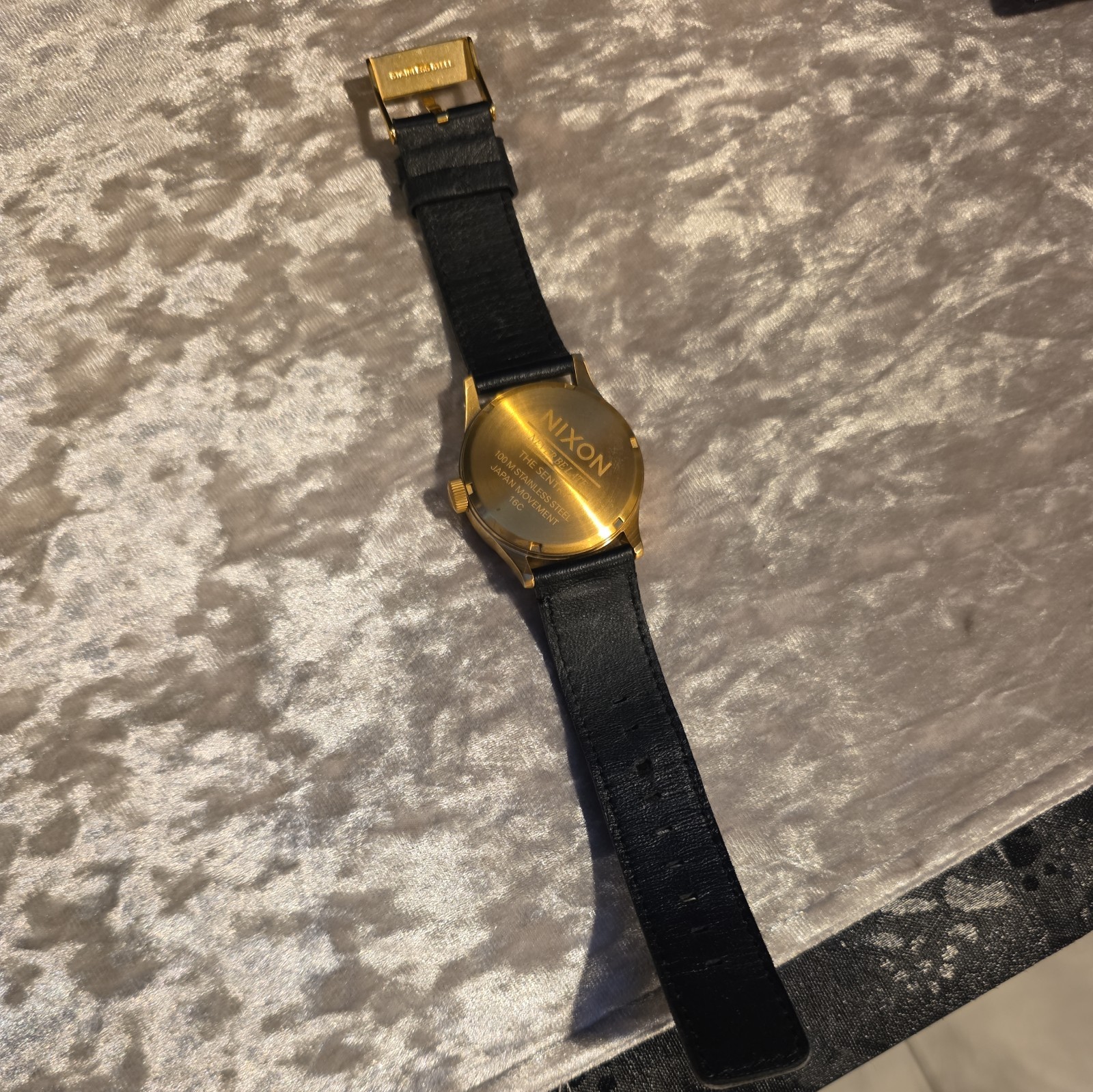 Nixon Men The Sentry Never be Late Gold/Black 42mm Quartz Watch