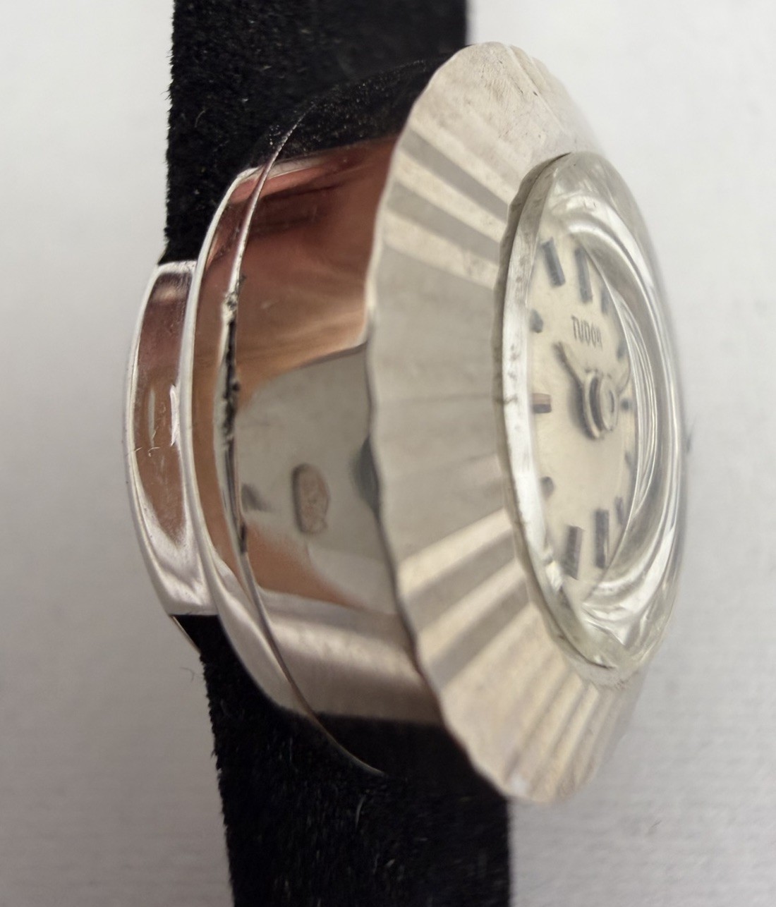 Tudor Chameleon White Gold 18k Gold Watch w ROLEX Crown