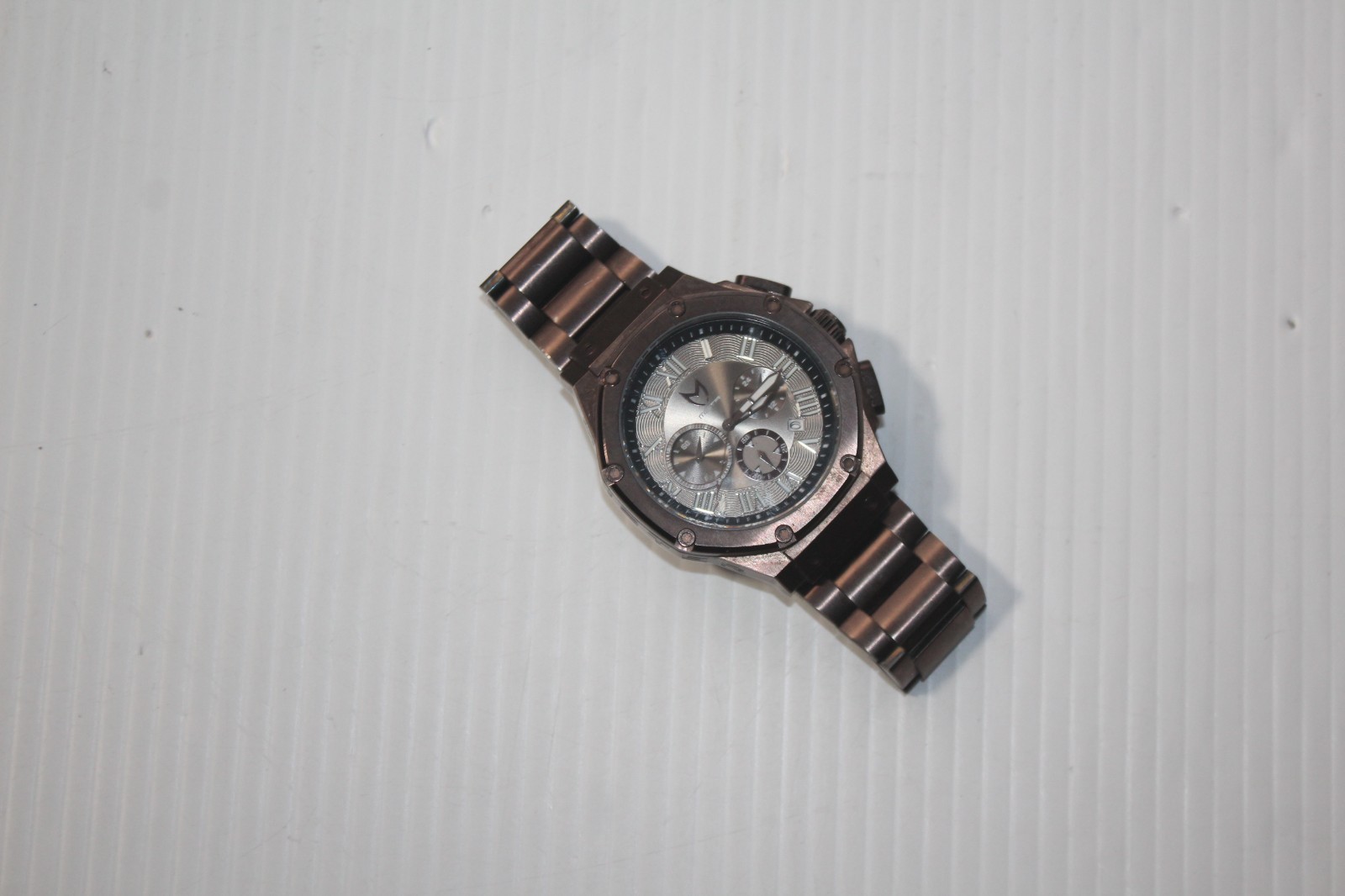 MSTR Meister Ambassador Wrist Watch AM1015SS Chocolate Brushed in Box Runs NICE